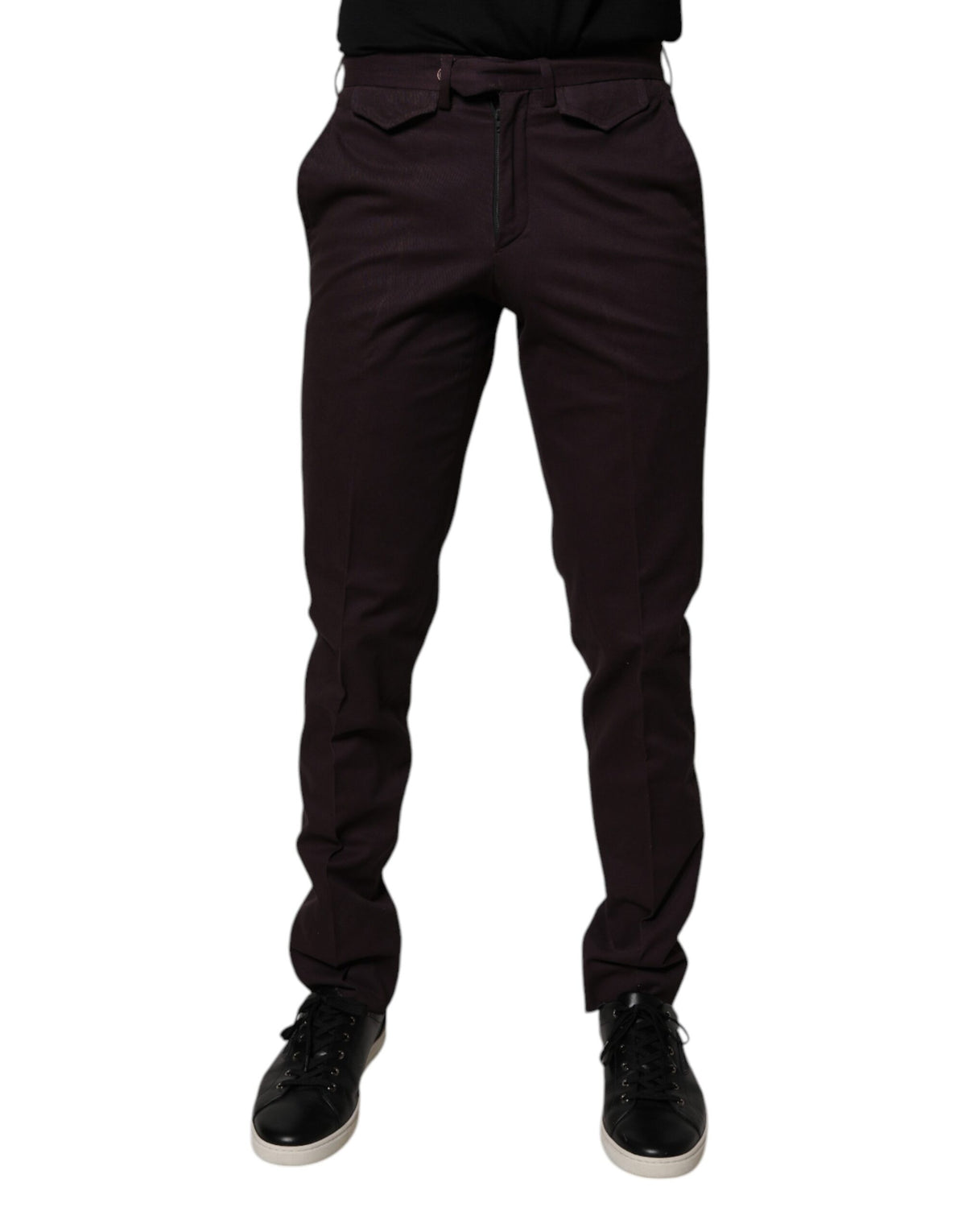BENCIVENGA Brown Pure Cotton Slim Fit Men Dress Pants