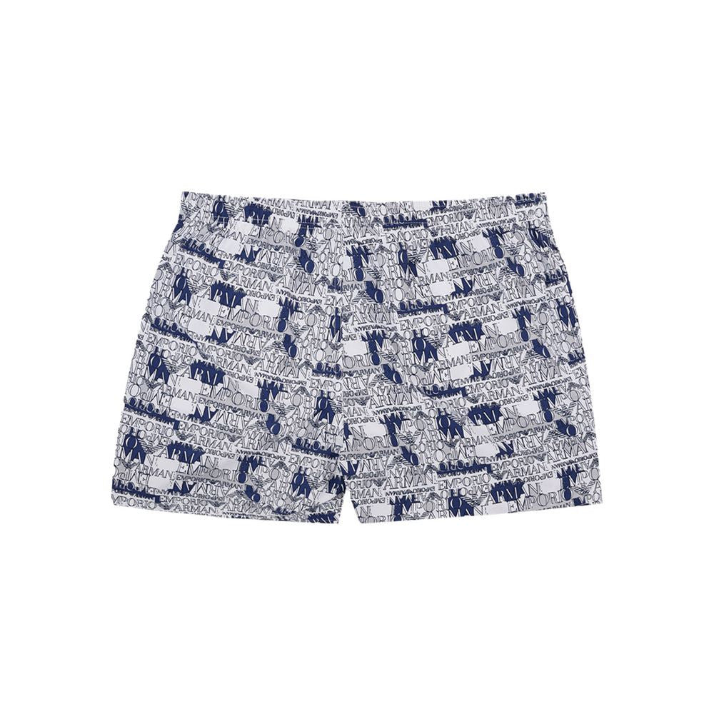 Emporio Armani White Polyester Swim Shorts