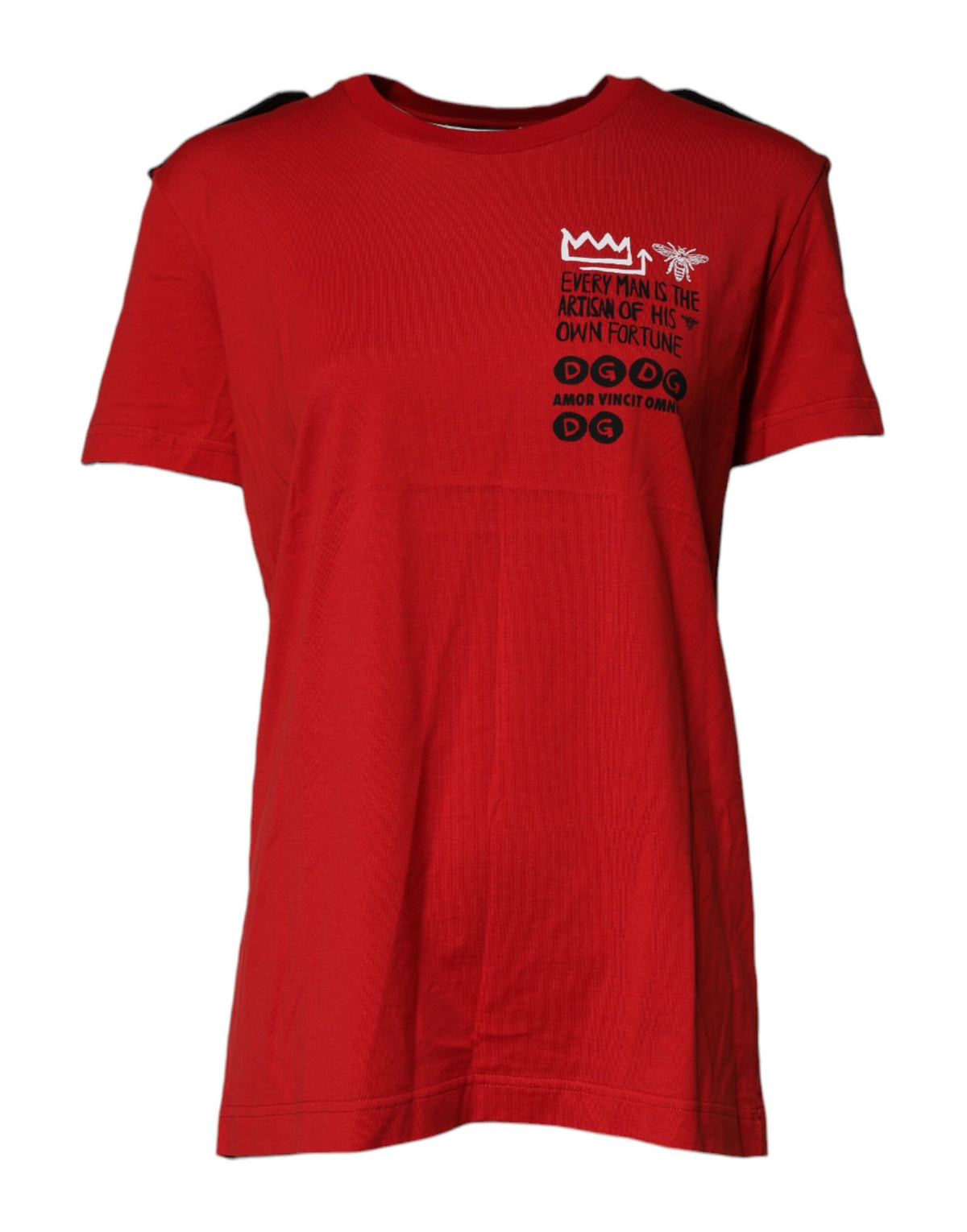 Dolce & Gabbana Red Cotton Round Neck Short Sleeves T-shirt