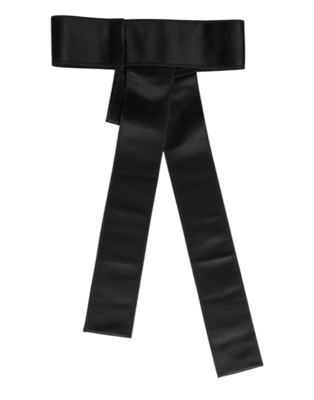 Dolce & Gabbana Black Satin Wide Waist Belt