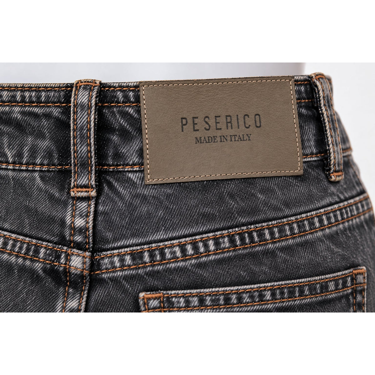 Peserico Gray Stonewashed Cropped Mid Rise Skinny Jeans