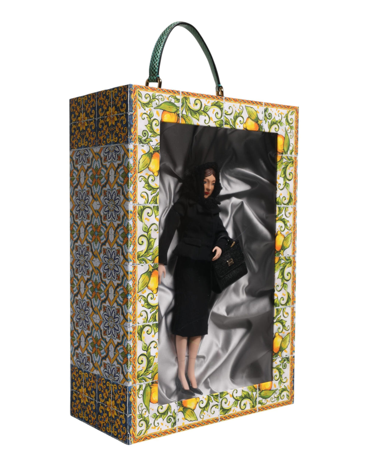 Dolce & Gabbana Black Dress Ceramic Porcelain Fashion Leather Sicily Dolls
