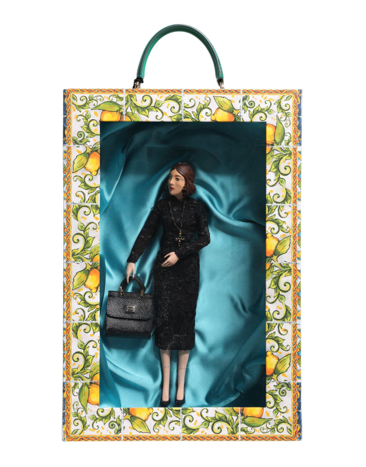 Dolce & Gabbana Black Dress MARIA Porcelain Fashion Show Leather Sicily Dolls