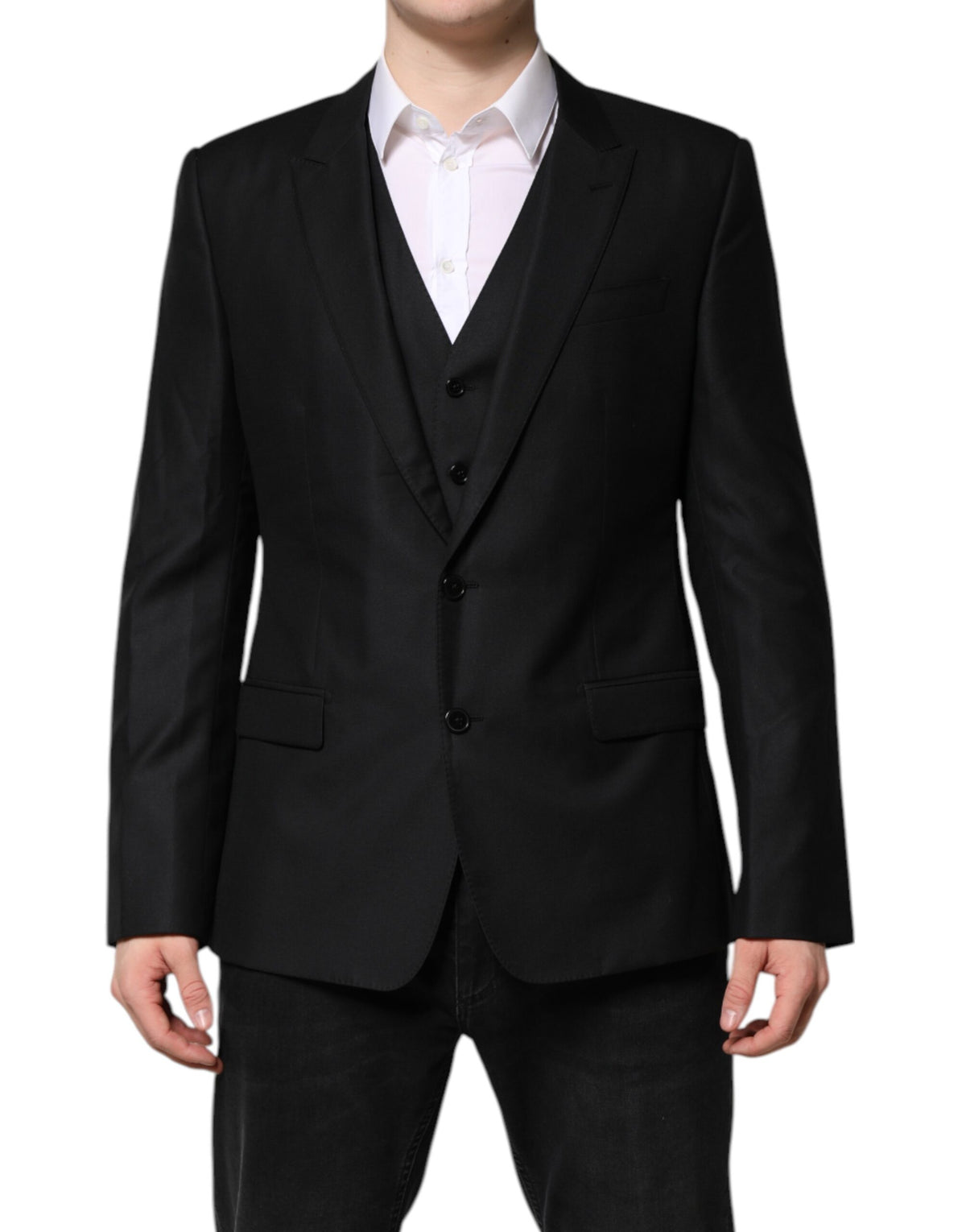 Dolce & Gabbana Black Single Breasted Suit 2 Piece Jacket