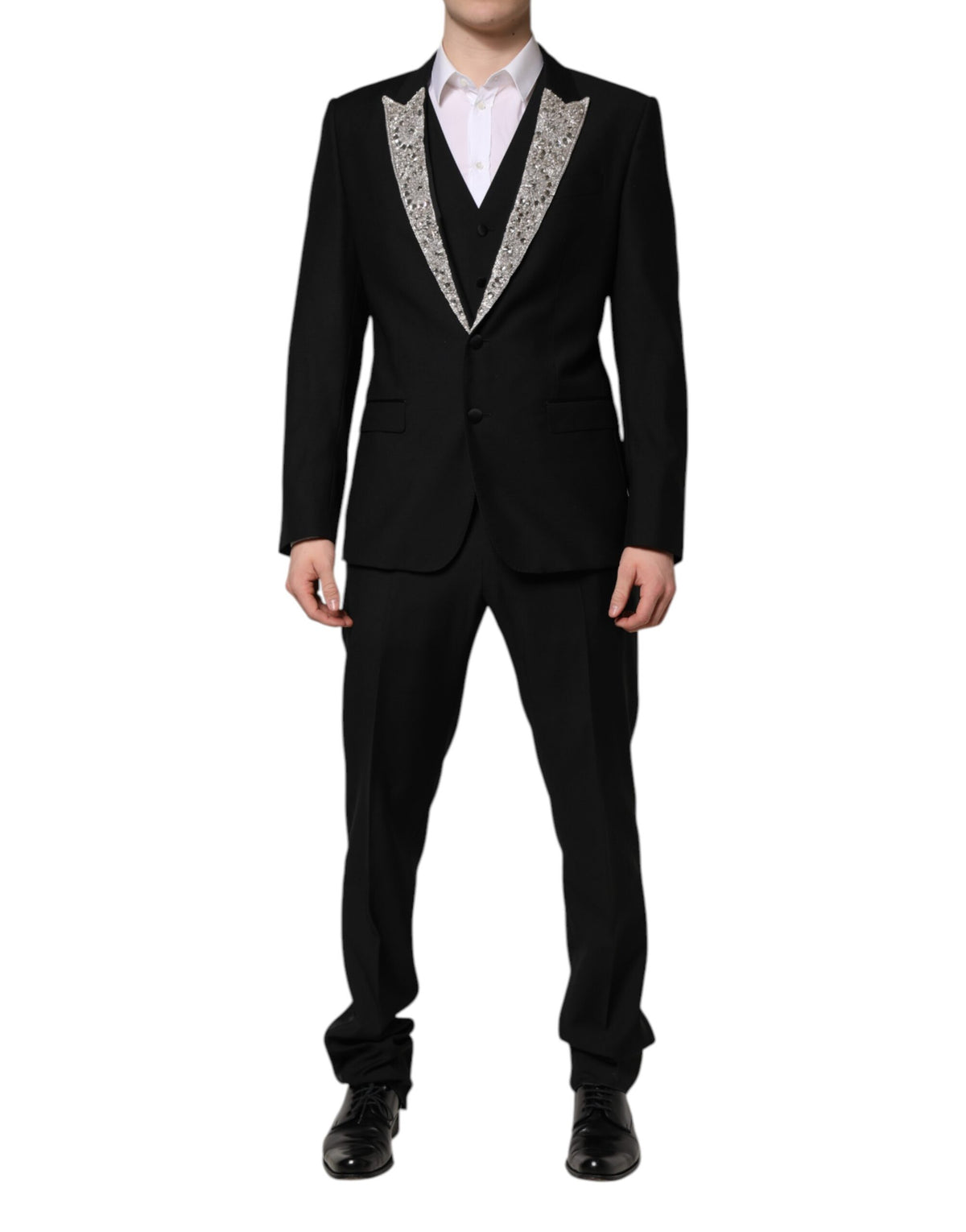 Dolce & Gabbana Black MARTINI Crystal Embellished 3 Pc Suit