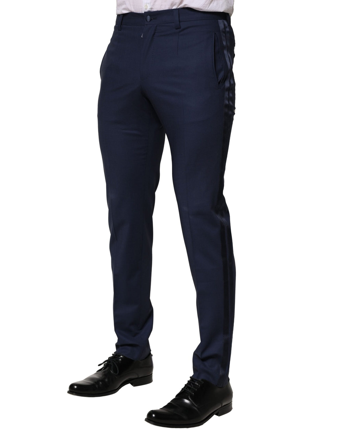 Dolce & Gabbana Dark Blue Wool Dress Formal Pants