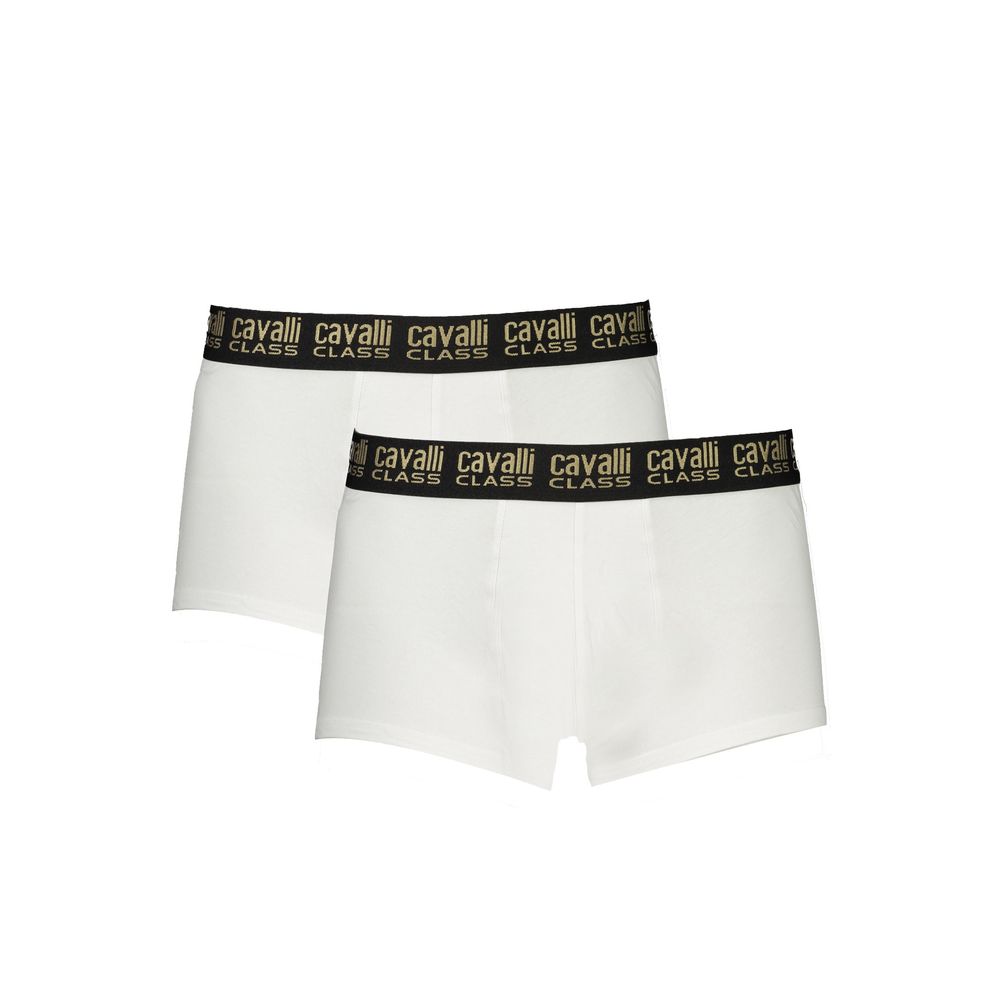 Cavalli Class White Cotton Men's Boxer Briefs