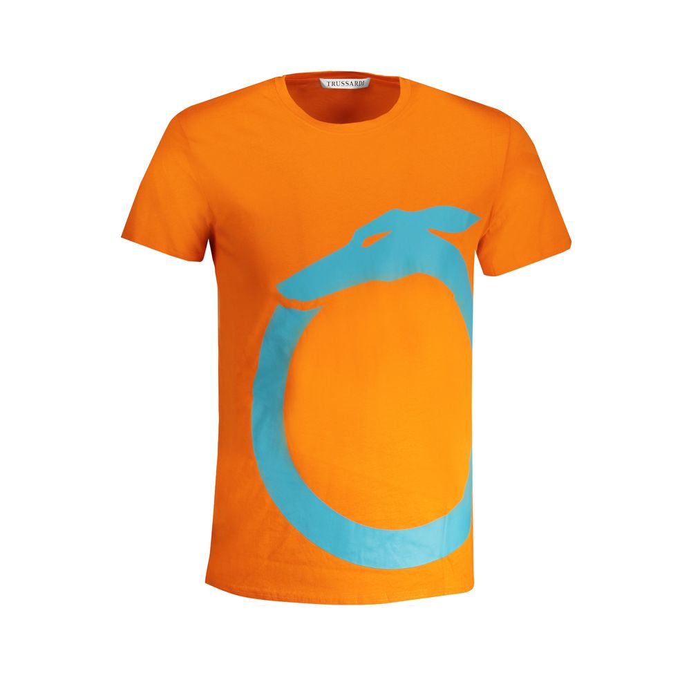 Trussardi Arancione Cotton Men T-Shirt