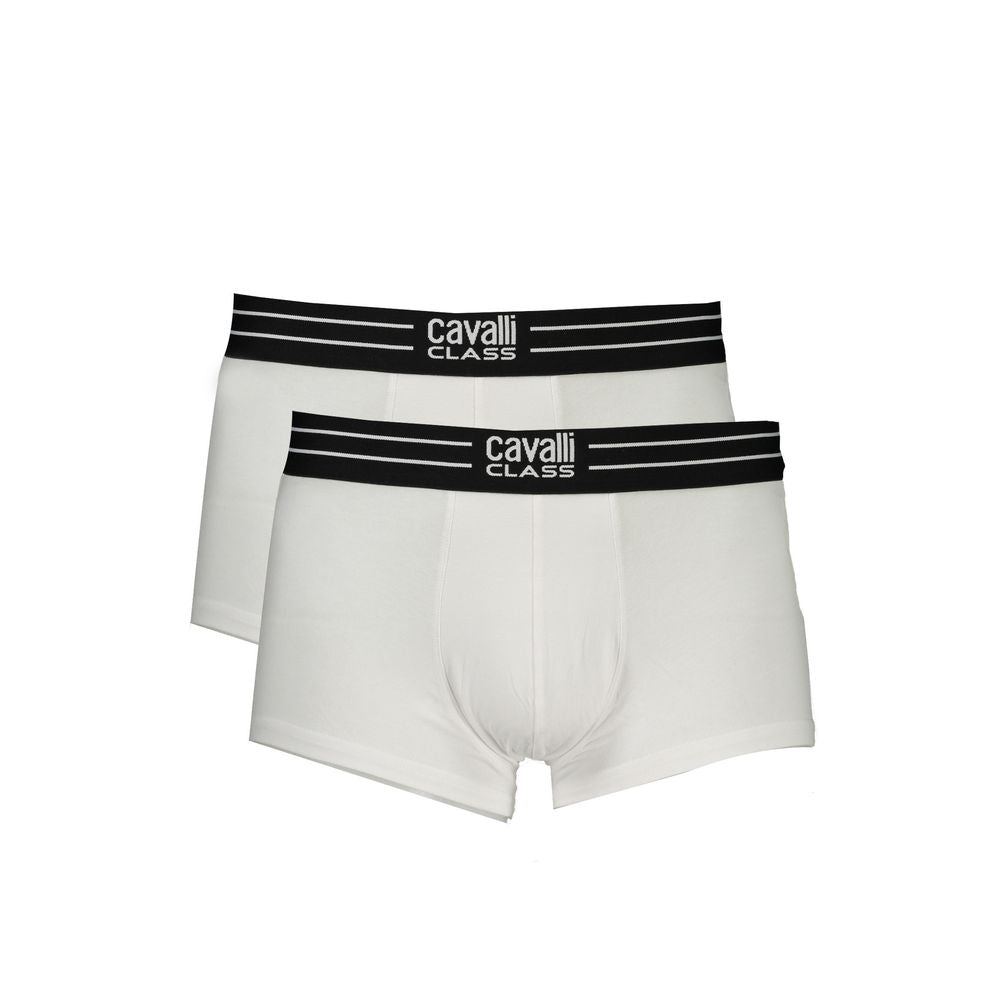 Cavalli Class White Cotton Men's Boxer Briefs