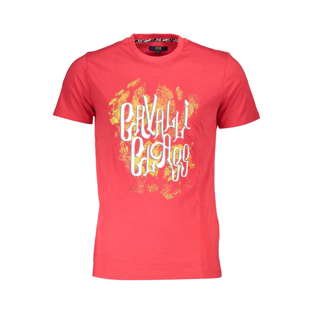 Cavalli Class Rosso Cotton Mens T-Shirt