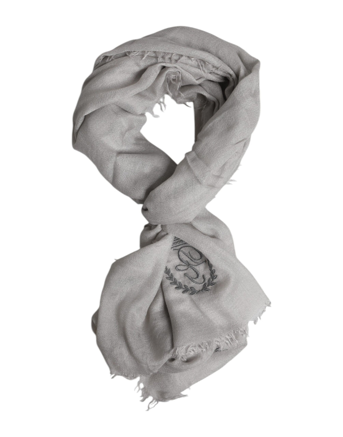 Dolce & Gabbana Gray DG Crown Neck Warmer Wrap Shawl Scarf