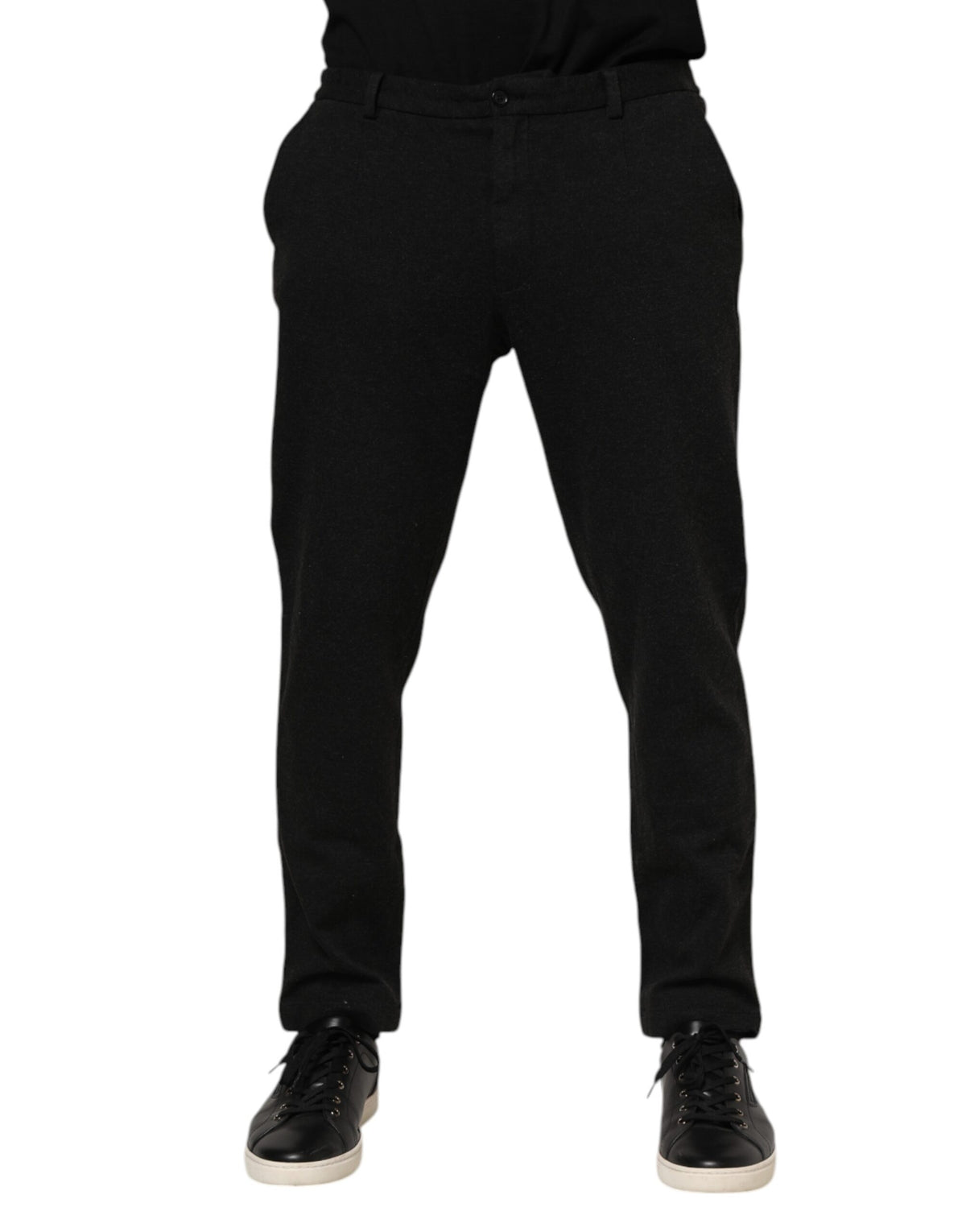 Dolce & Gabbana Dark Gray Viscose Dress Men Pants