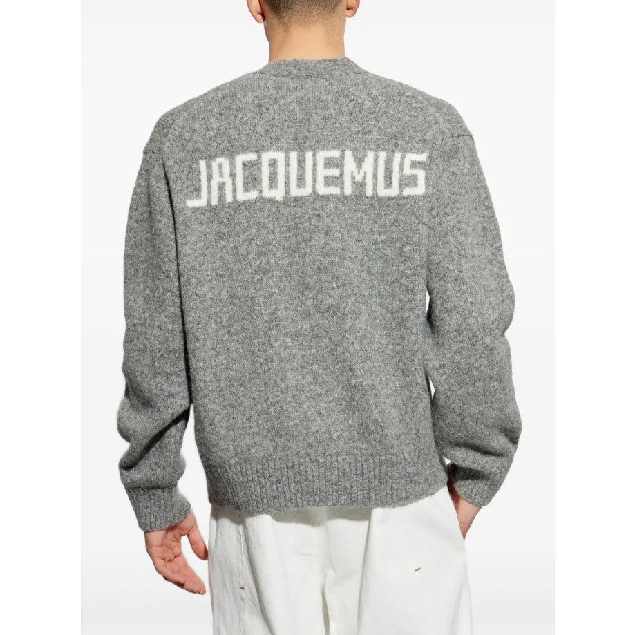 Jacquemus Grey V Neck Button Signature Cardigan