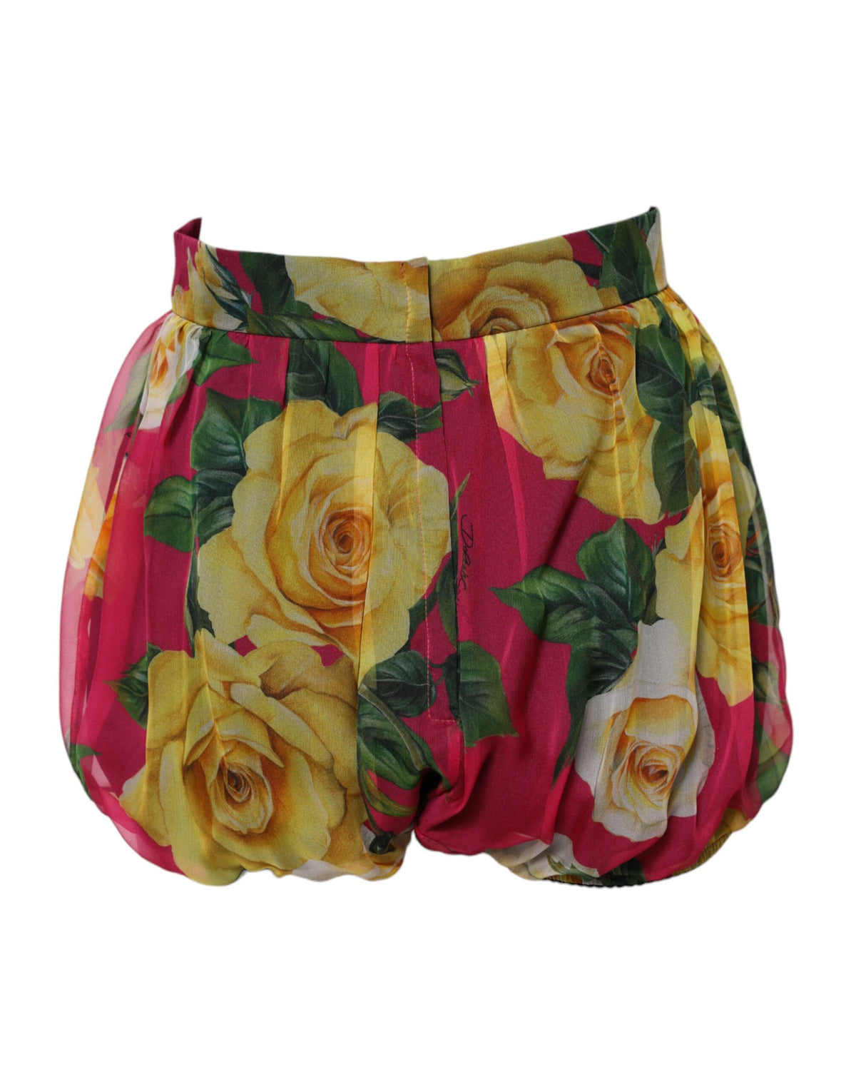 Dolce & Gabbana Red Floral High Waist Women Hot Pants Shorts