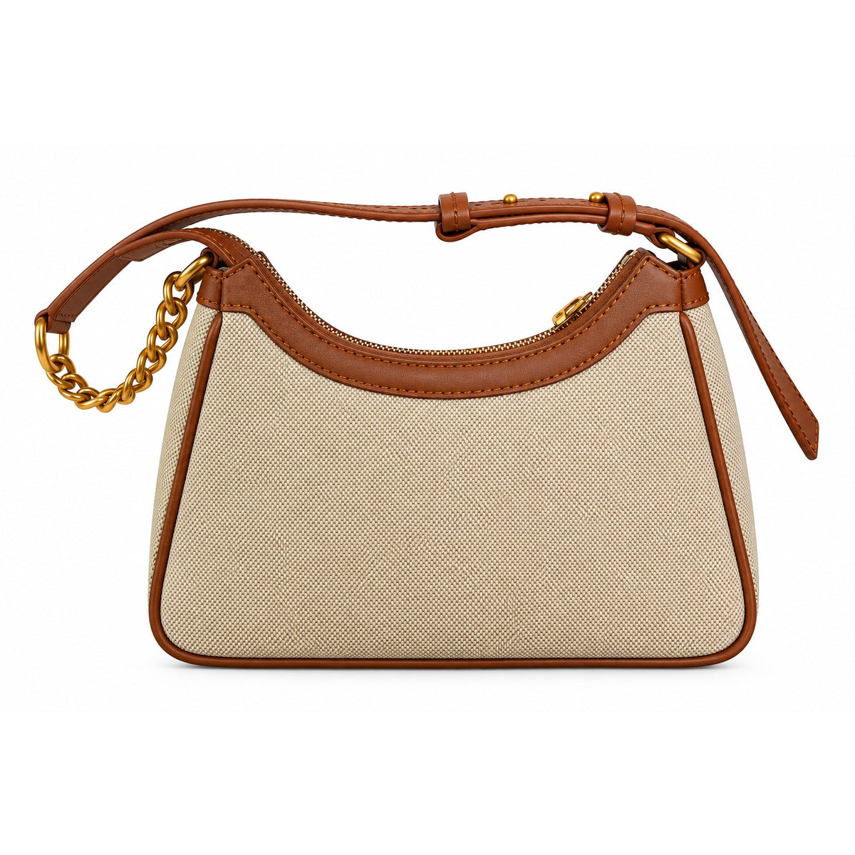 Balmain Beige B-Army Canvas Leather Shoulder Bag