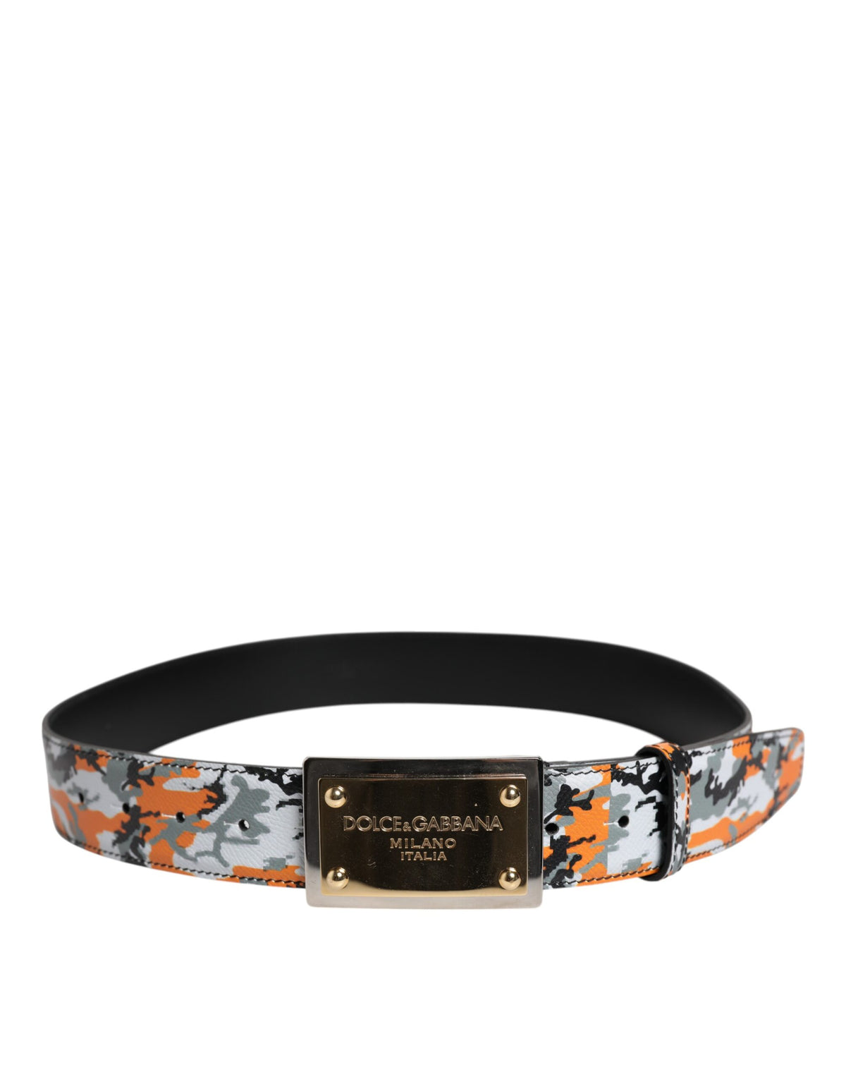 Dolce & Gabbana Multicolor Camouflage Metal Logo Buckle Belt