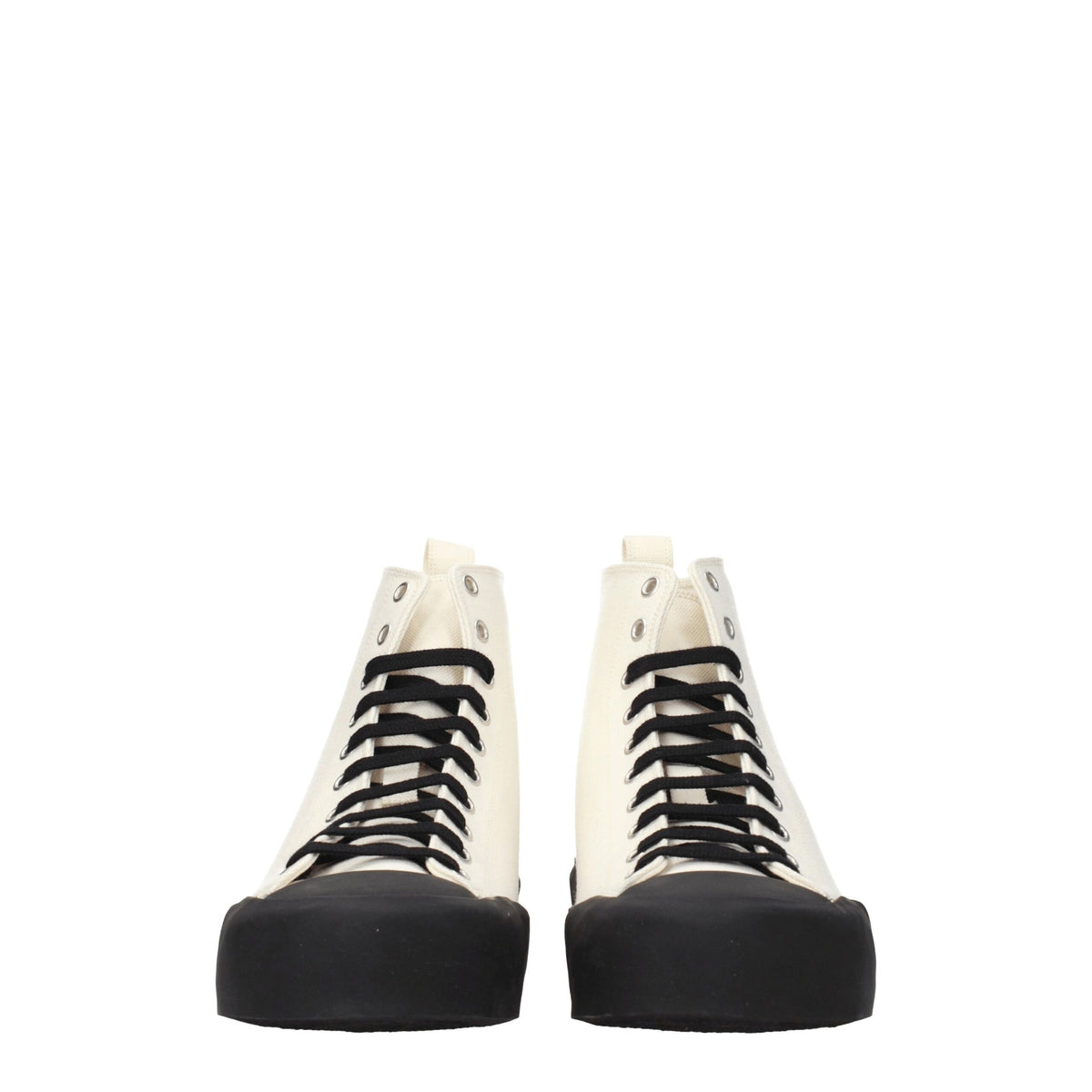 Jil Sander Beige Fabric High Top Sneakers