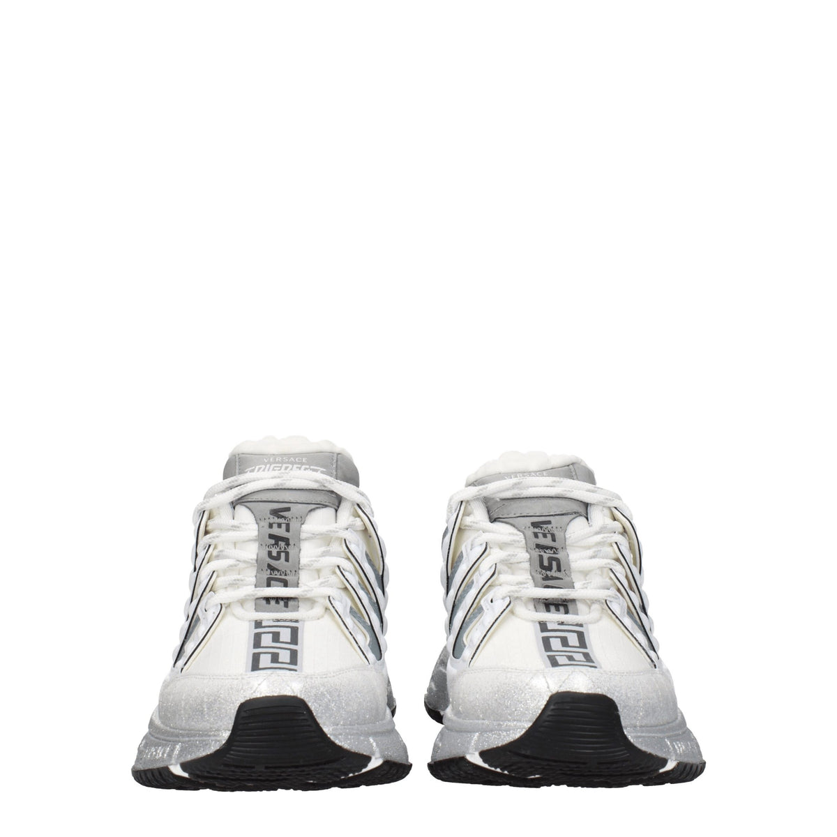 Versace White Fabric Athletic Sneakers