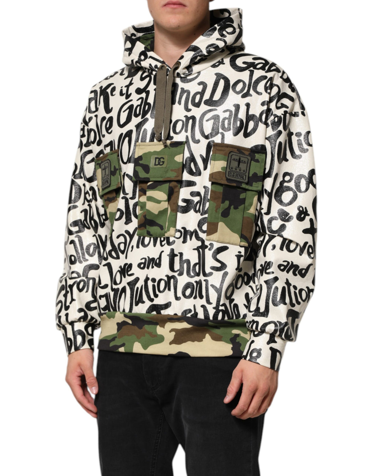Dolce & Gabbana Multicolor Hooded DGMania Sweatshirt Sweater
