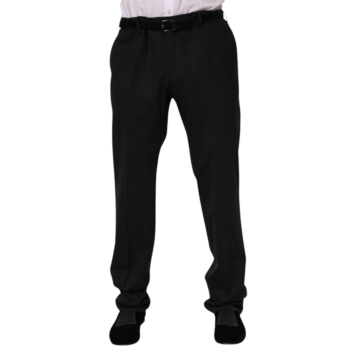 Dolce & Gabbana Black Wool Formal Dress Men Trousers Pants