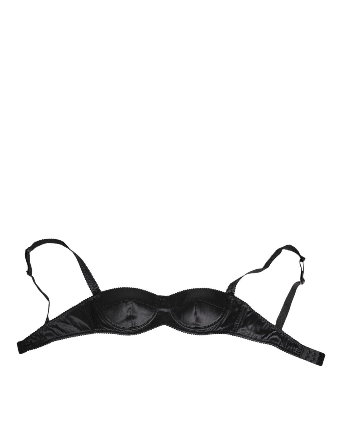 Dolce & Gabbana Black Silk Satin Wireless Lingerie Bra Underwear