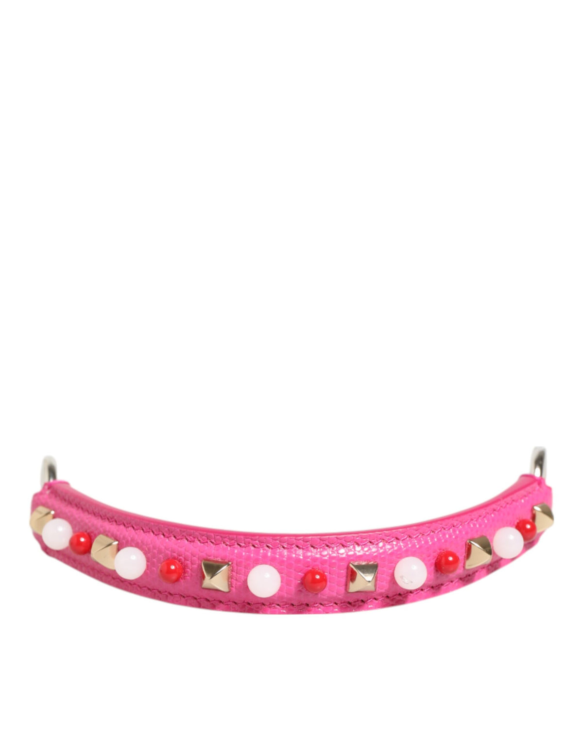 Dolce & Gabbana Pink Embellished Leather Bag Handle Women Shoulder Strap