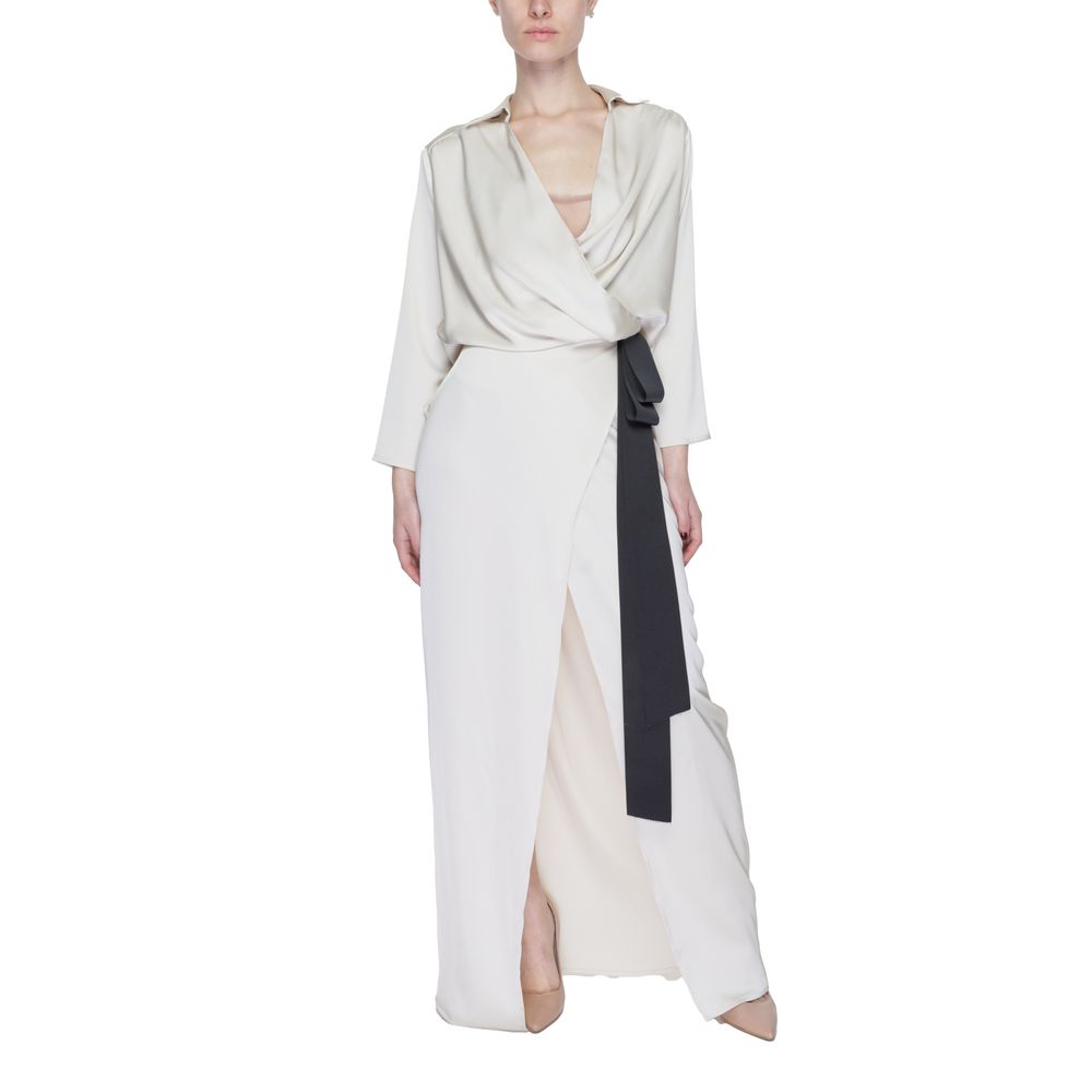 Sandro Ferrone Beige Polyester Long Dress