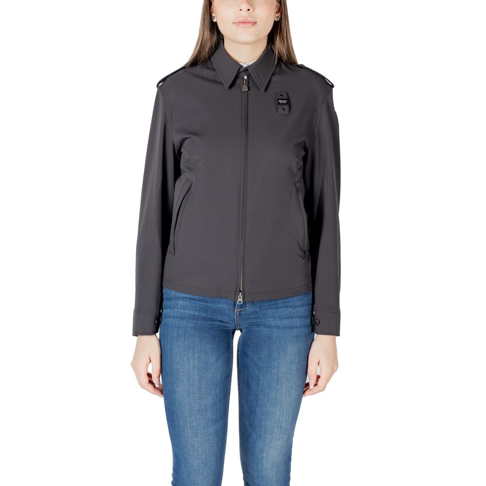 Blauer Black Polyamide Biker Jacket