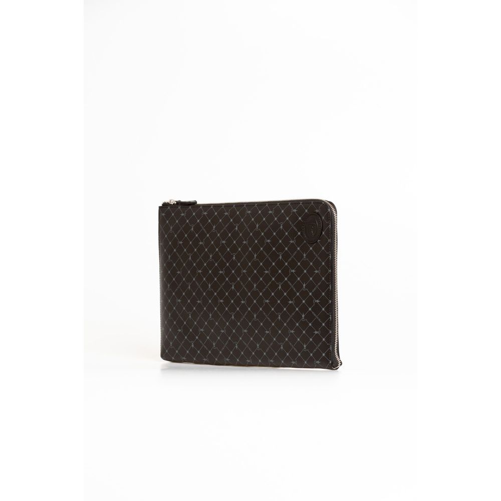 Trussardi Black Leather Men Clutch