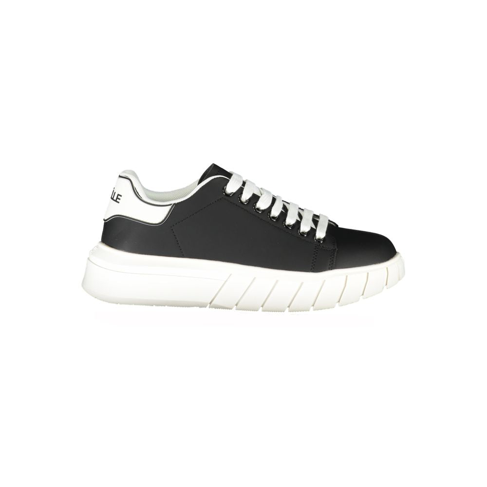 Gaelle Paris Black Polyurethane Men Sneaker