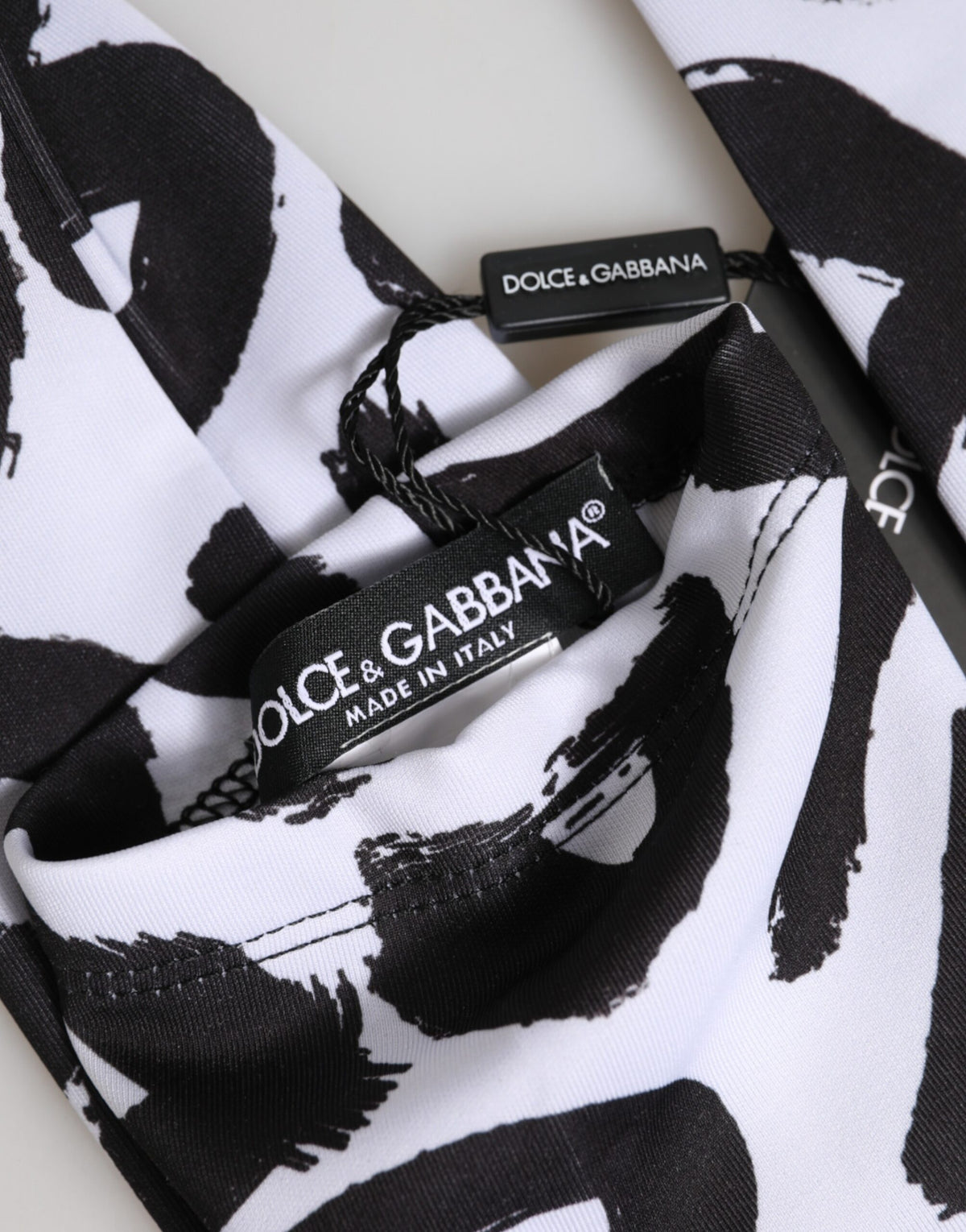 Dolce & Gabbana Black White DG Logo Elbow Length Mitten Gloves