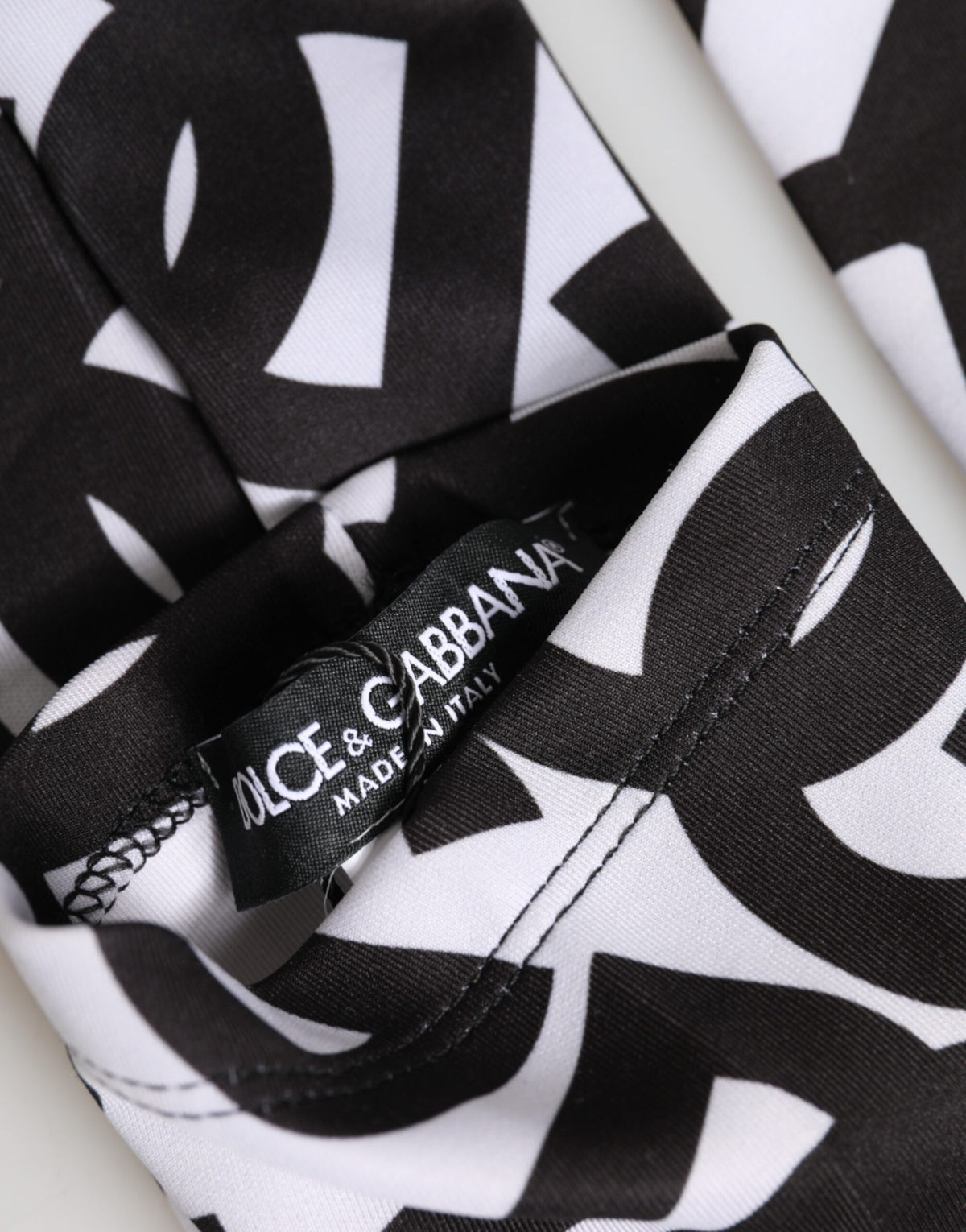 Dolce & Gabbana Black White DG Logo Elbow Length Mitten Gloves