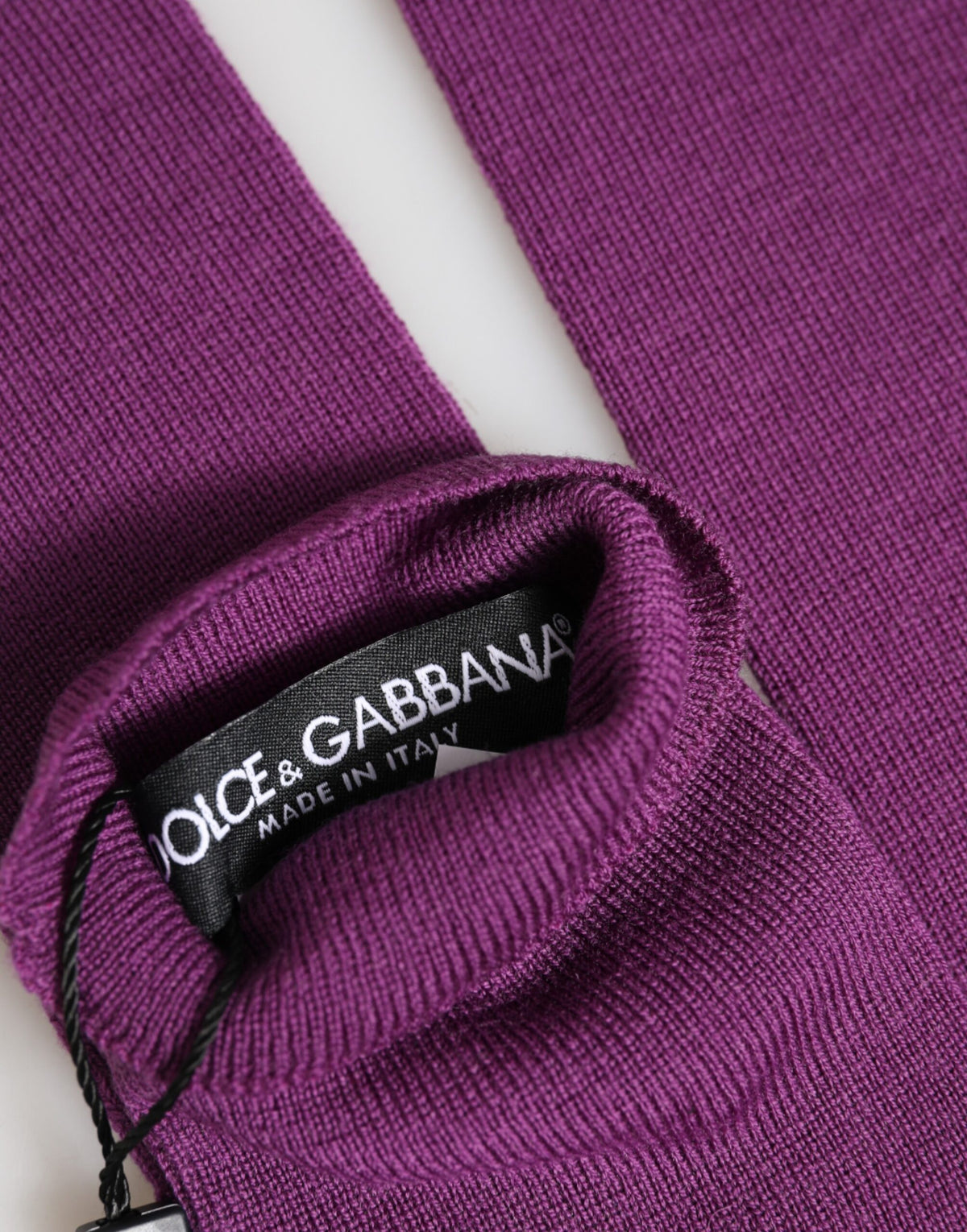 Dolce & Gabbana Purple Wool Fingerless Elbow Length Women One Size Gloves