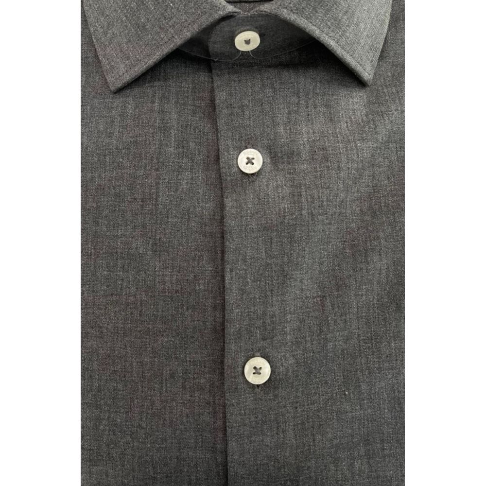 Baldinini Trend Gray Cotton Men's Shirt