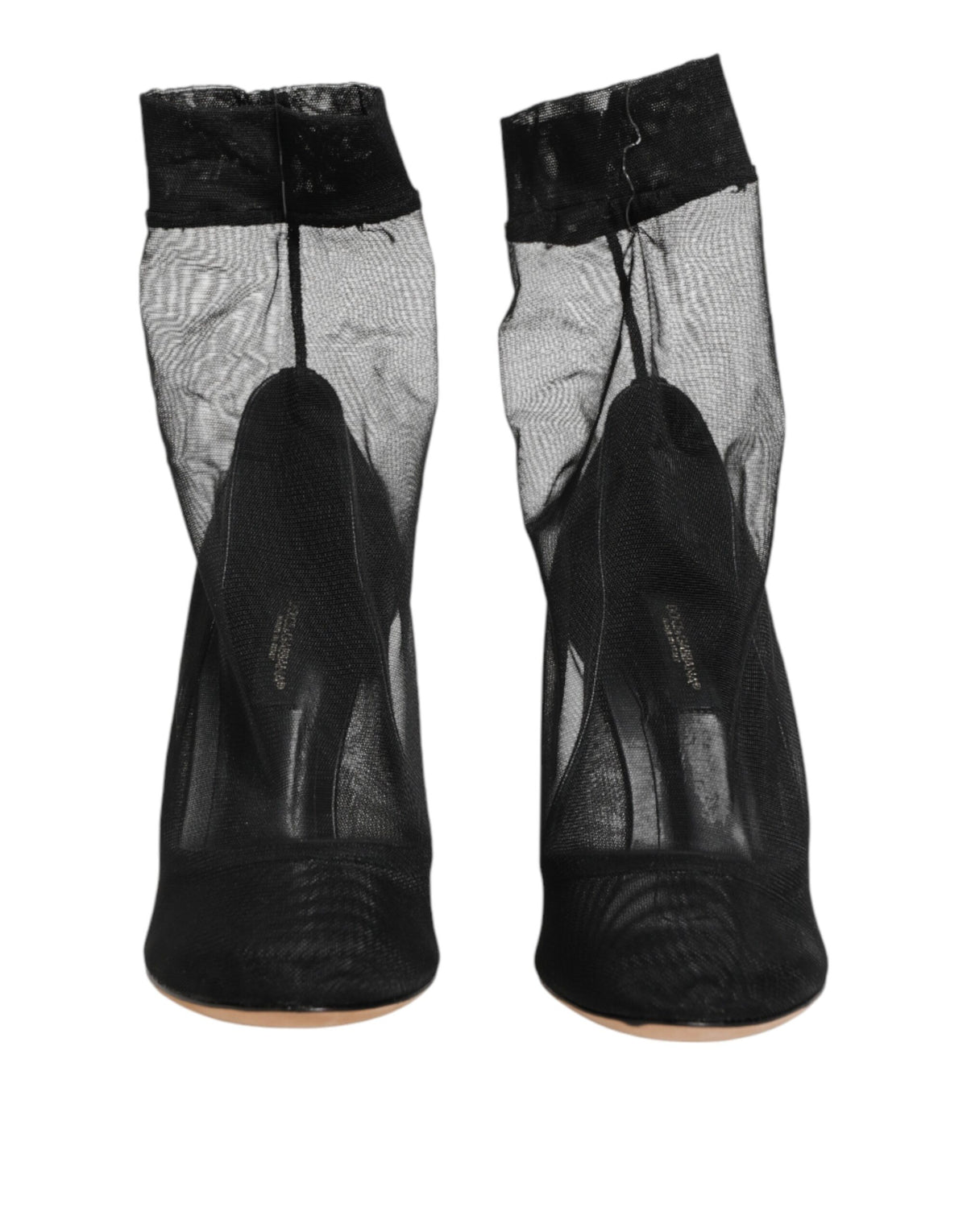 Dolce & Gabbana Black Nylon Stretch Mesh Sock Boots Shoes