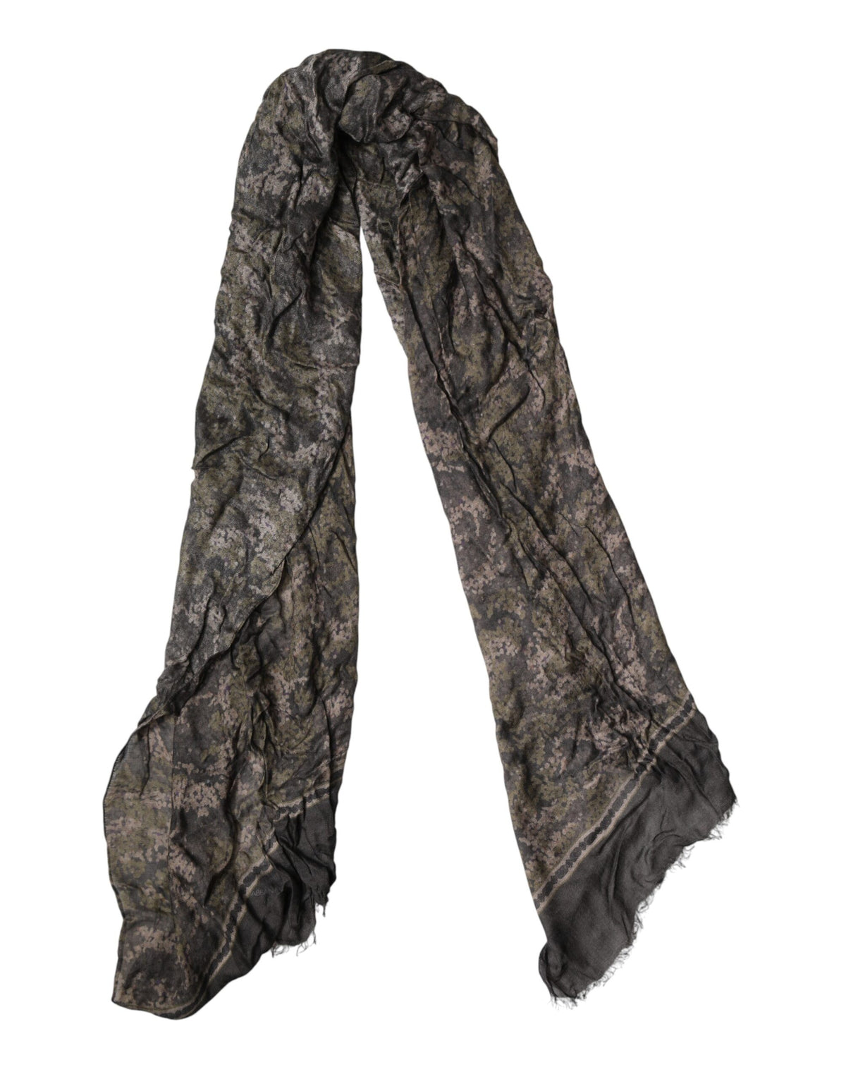 Dolce & Gabbana Brown Camouflage Modal Men Shawl Scarf