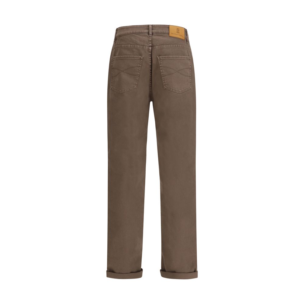 Brunello Cucinelli Brown Cotton Jeans Denim