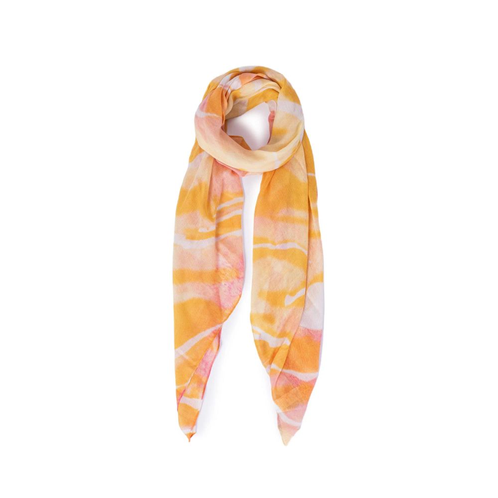 Pieces Orange Polyester Scarf