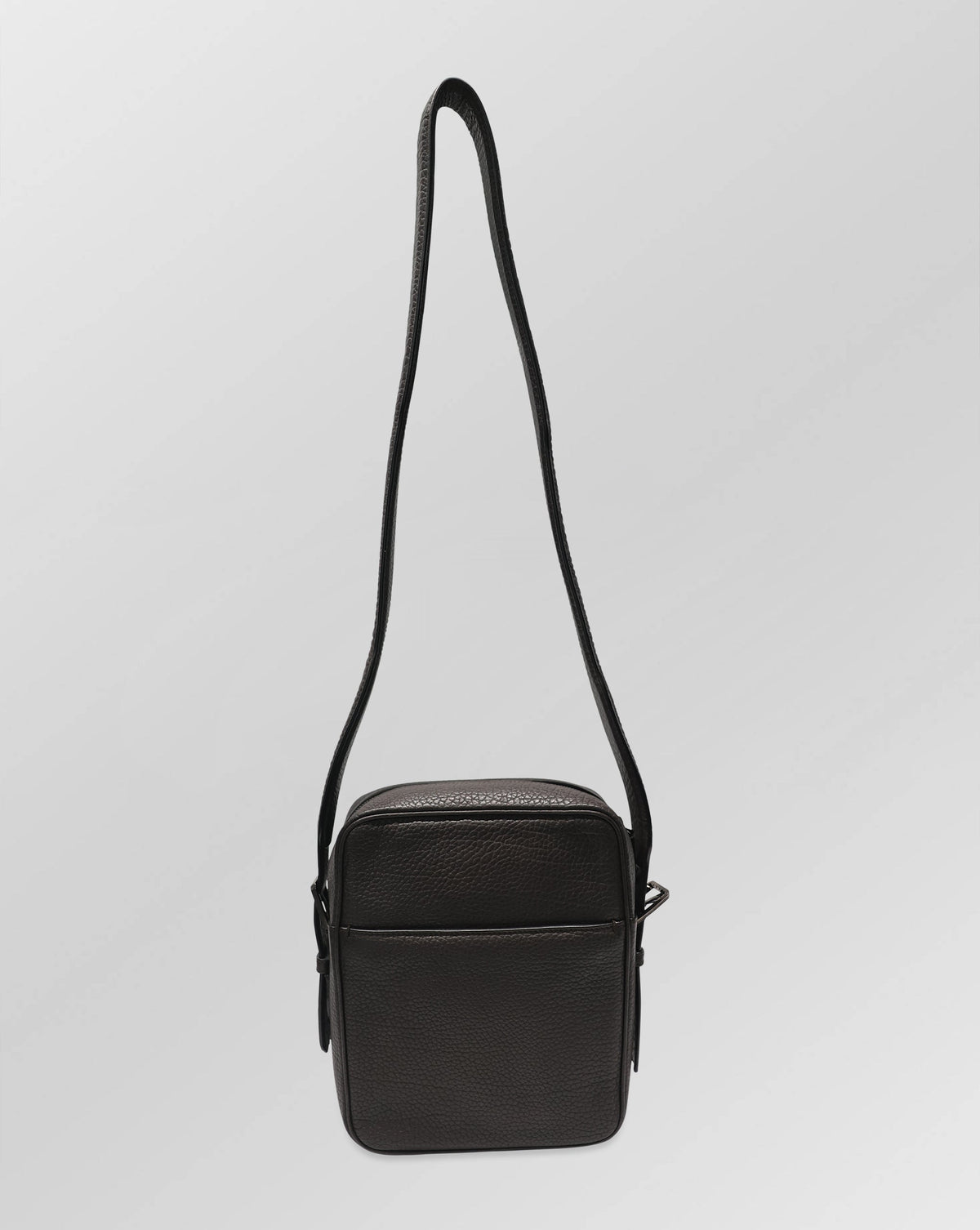 Stefano Ricci Brown Grained Calf Leather Shoulder Bag with Adjustable Strap