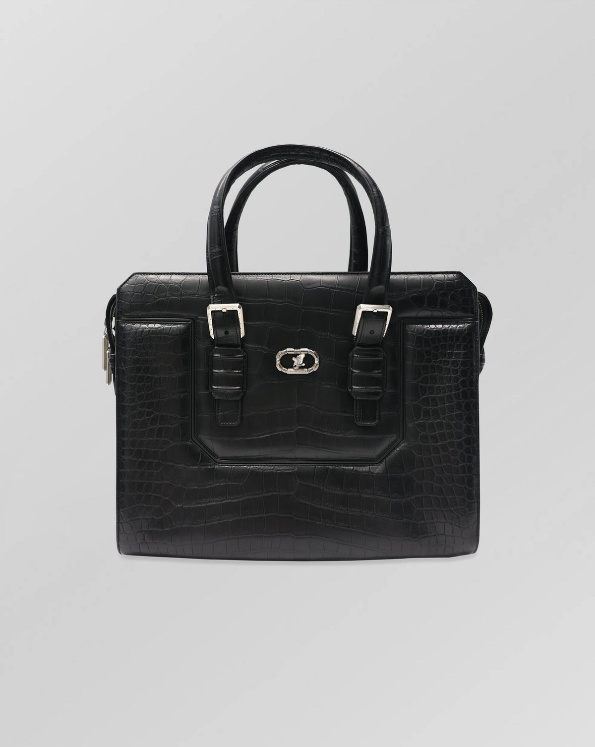 Stefano Ricci Crocodile Leather Briefcase Tote Bag – Black Luxury Business Bag