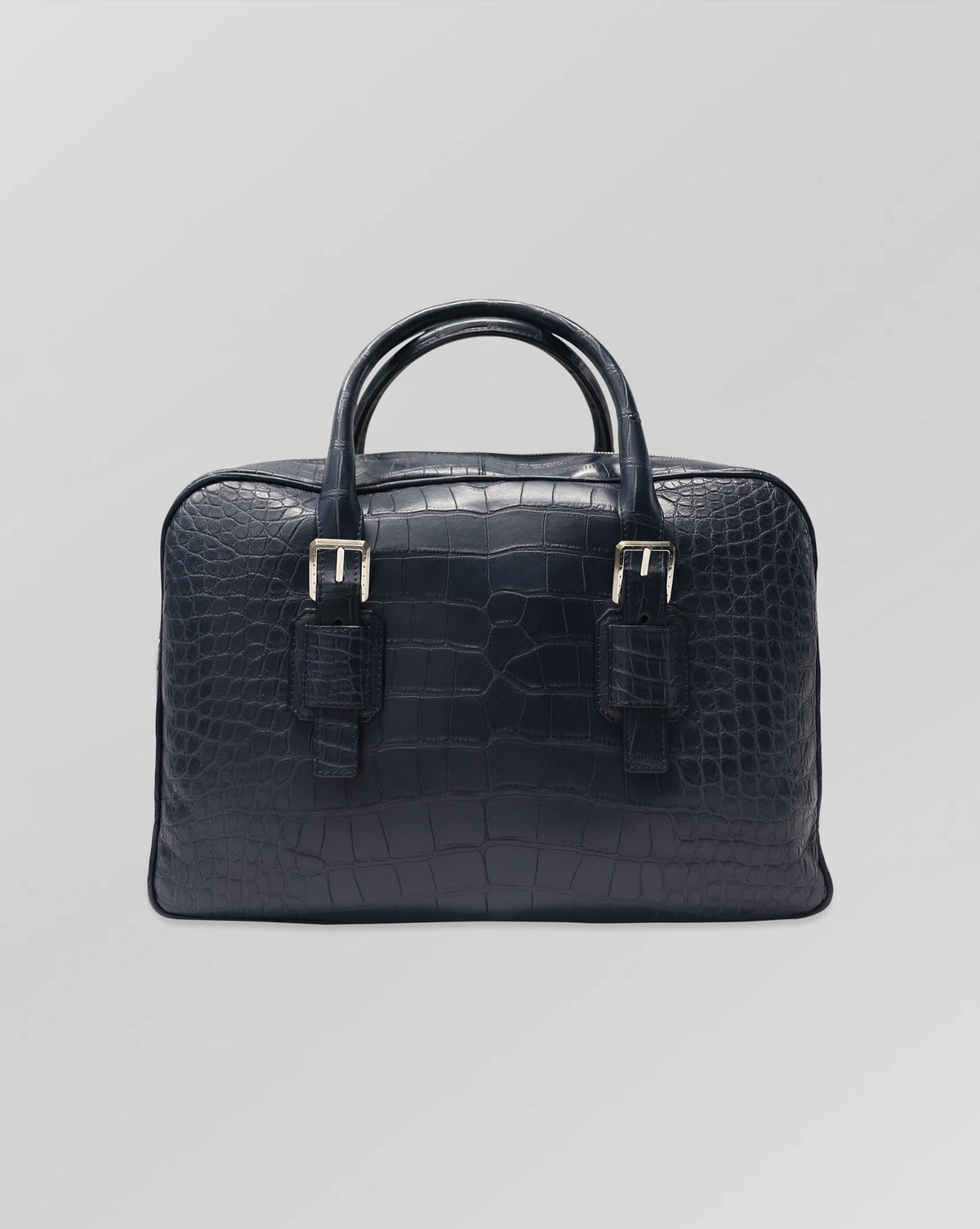 Stefano Ricci Handcrafted Navy Crocodile Leather Executive Briefcase