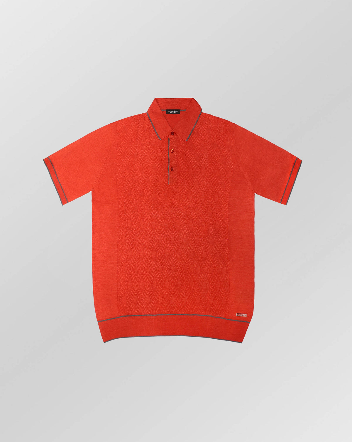 Stefano Ricci Silk Polo Knit Shirt Pattern Detail