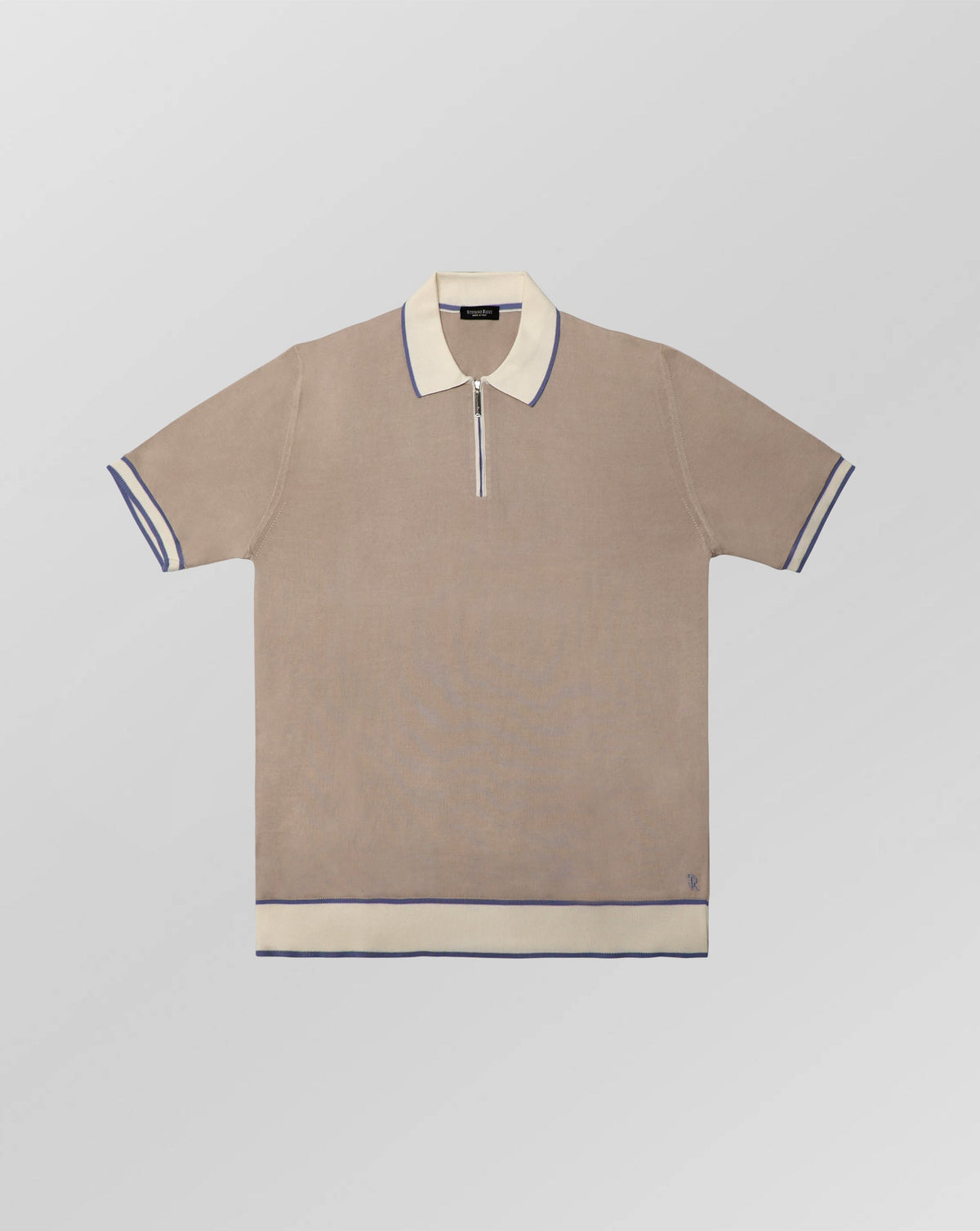 Stefano Ricci Silk Polo Shirt Zip Neck Contrast Collar