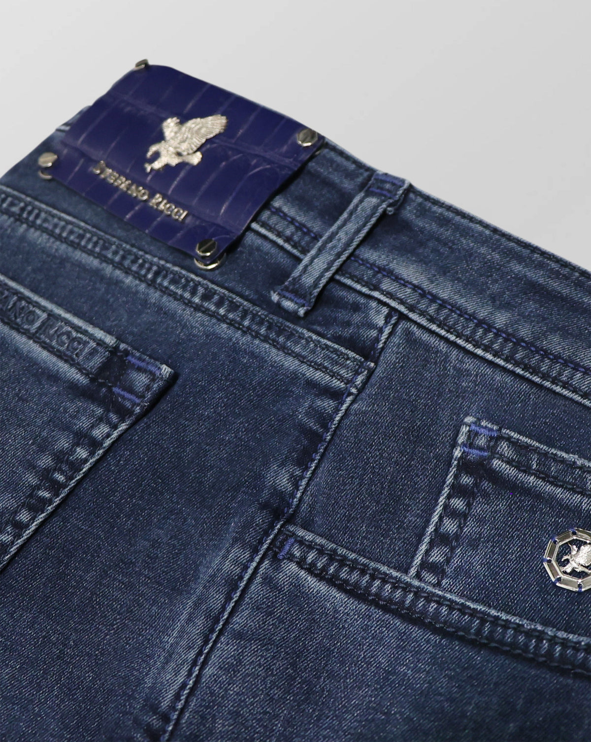 Stefano Ricci Dark Wash Comfort Fit Denim Jeans