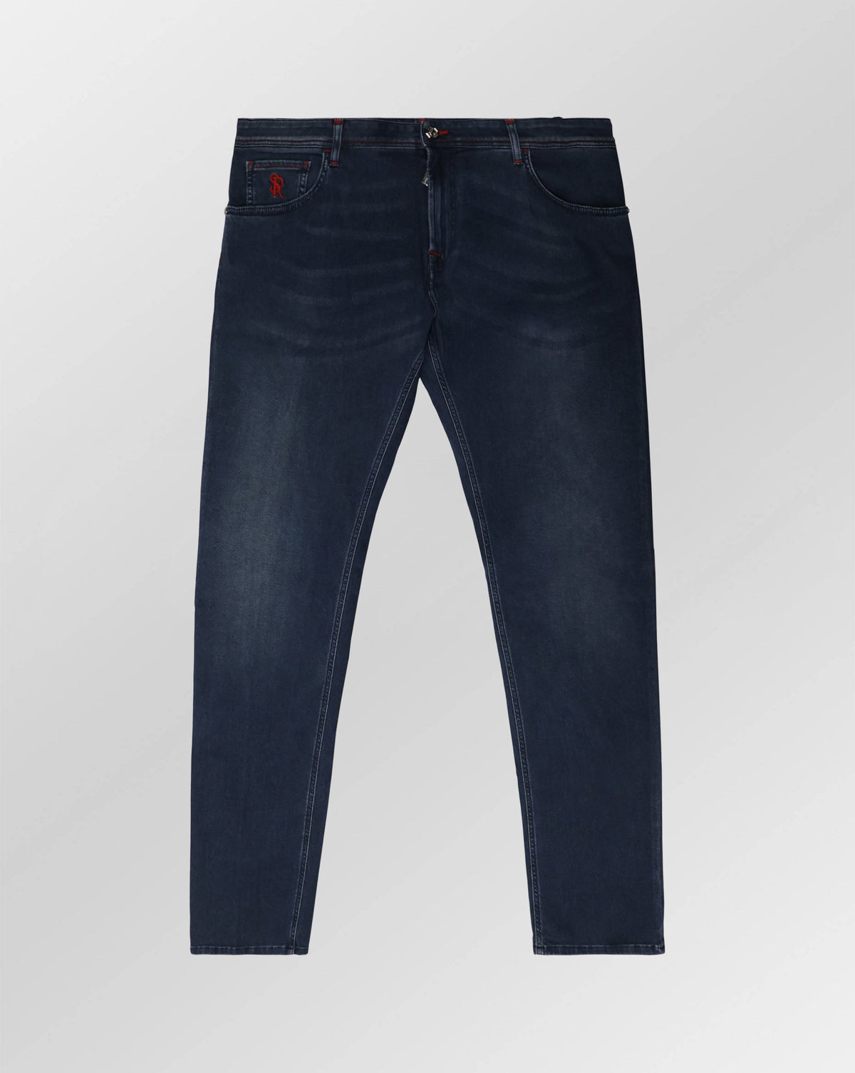 Stefano Ricci Slim Fit Denim Jeans with Red Detail