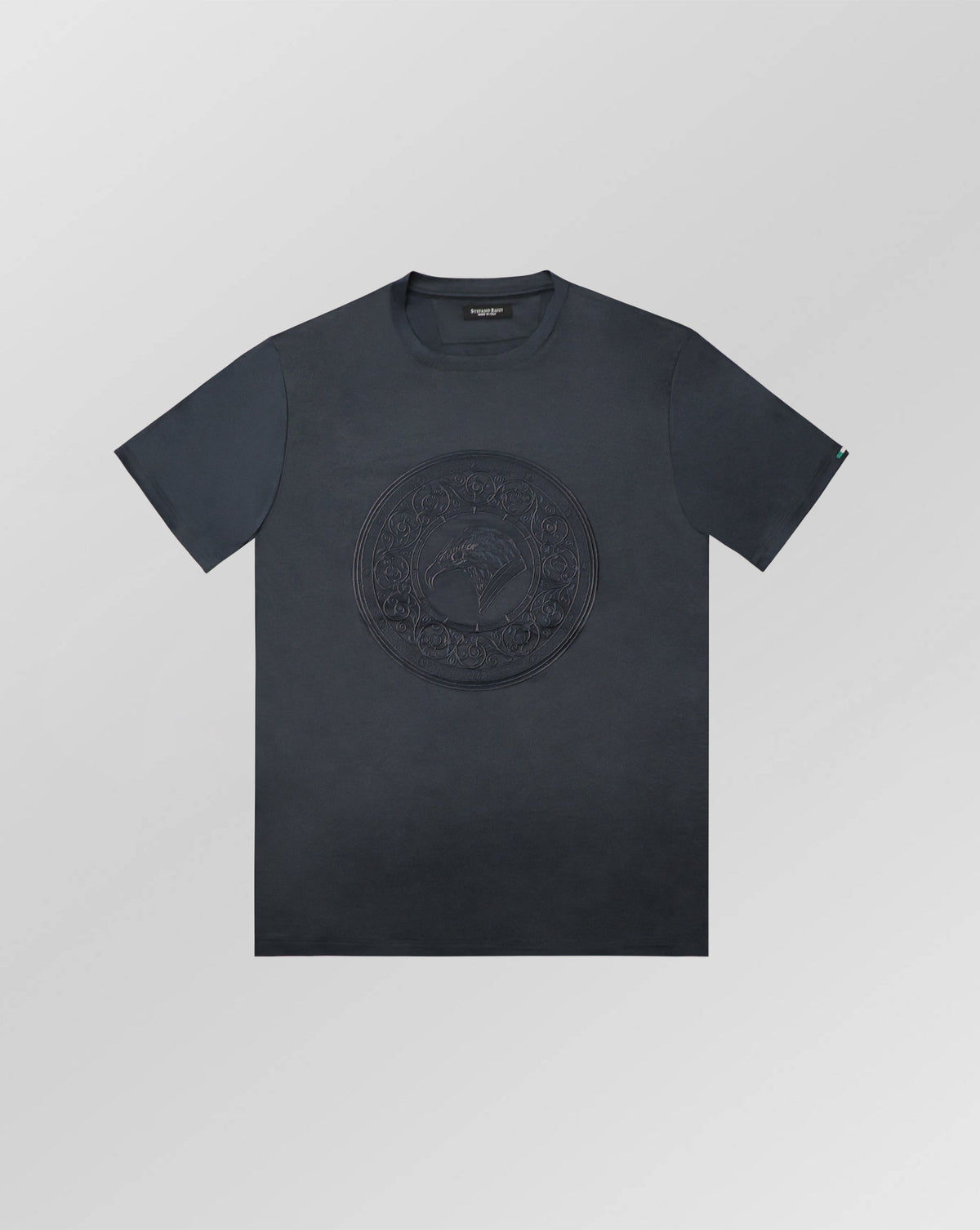 Stefano Ricci Silk Cotton T-Shirt Eagle Embossed