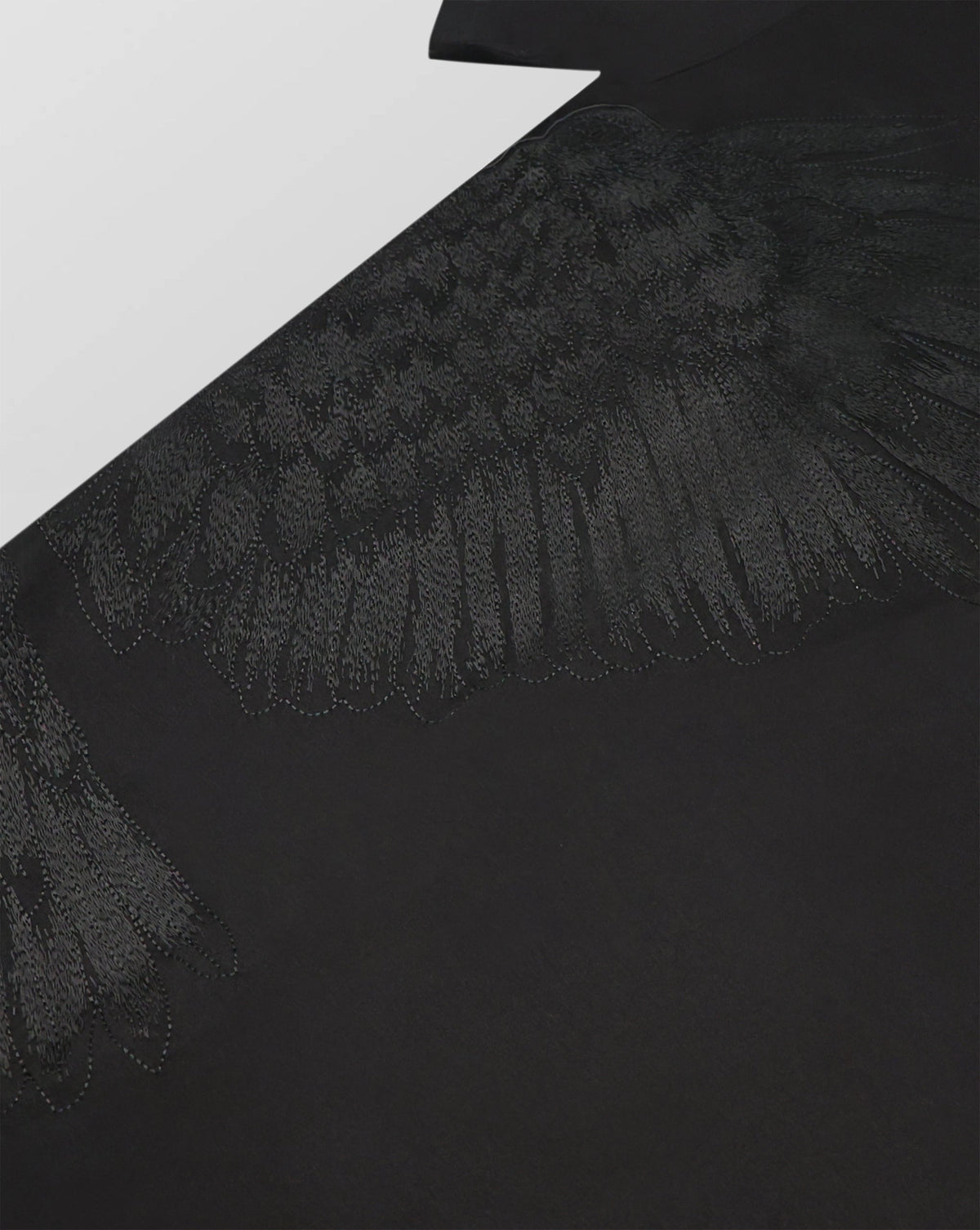 Stefano Ricci Silk Cotton Eagle Embroidered T-Shirt | Black