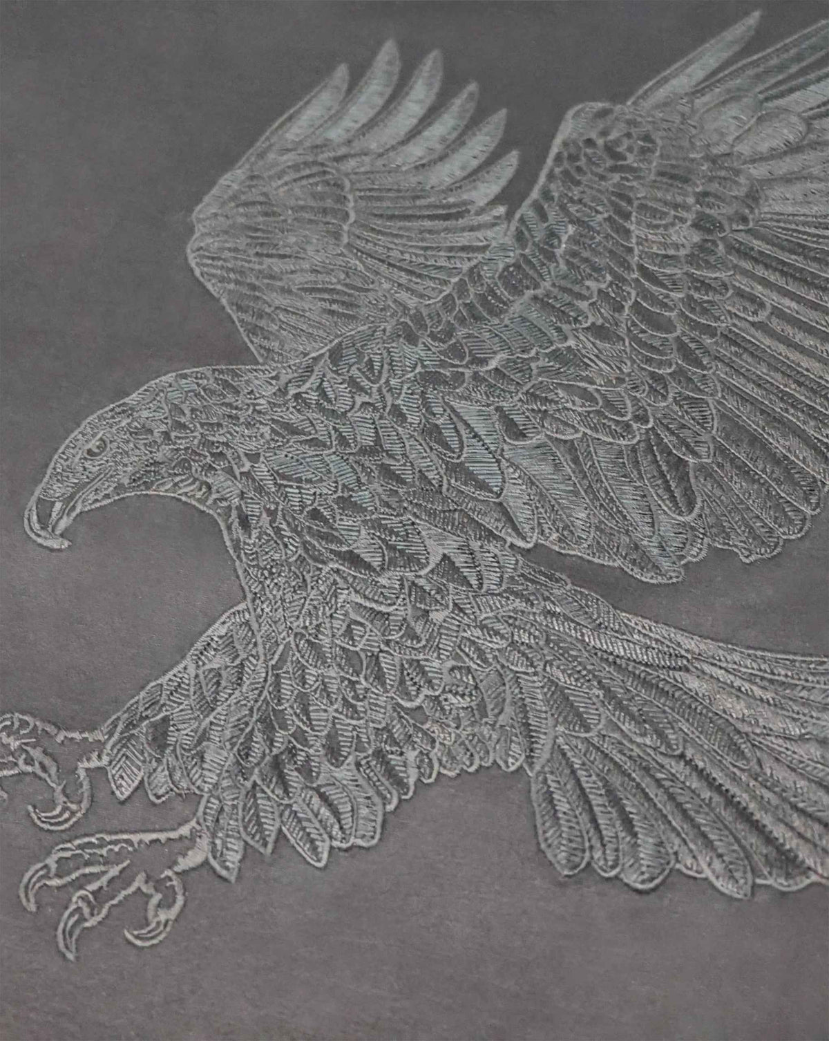 Stefano Ricci Silk Cotton T-Shirt Eagle Embroidery | Grey