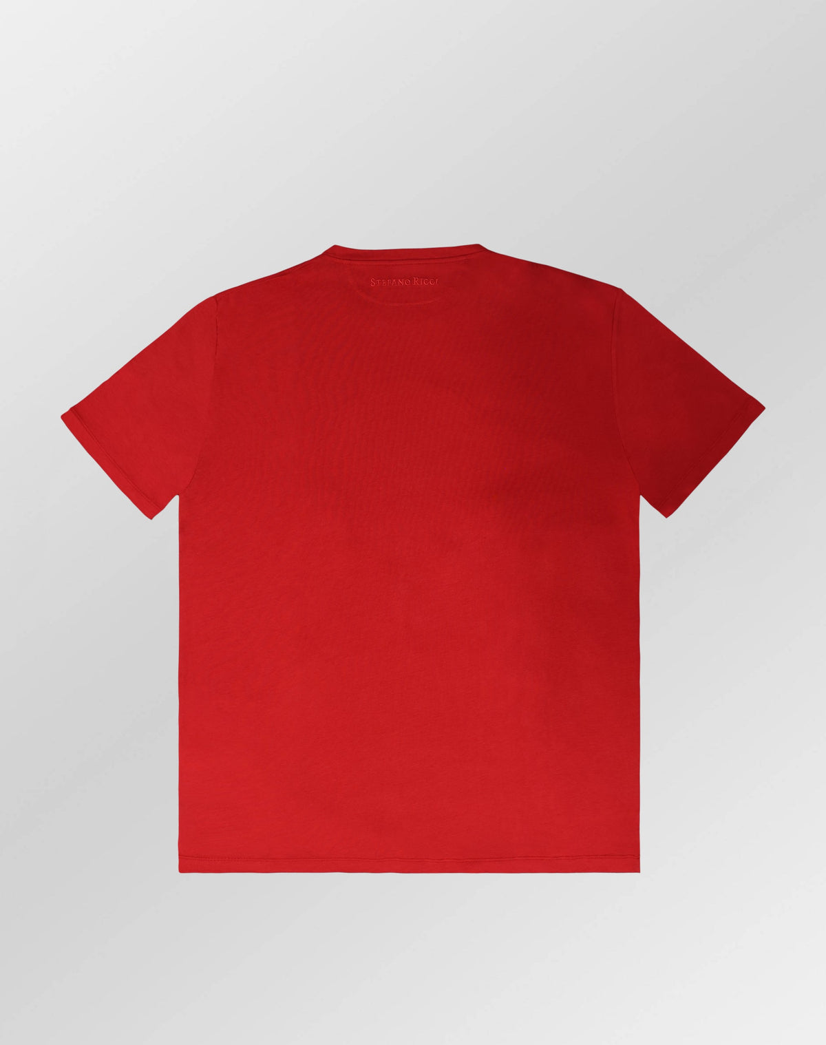 Stefano Ricci Silk Cotton T-Shirt Tiger Embroidery | Red