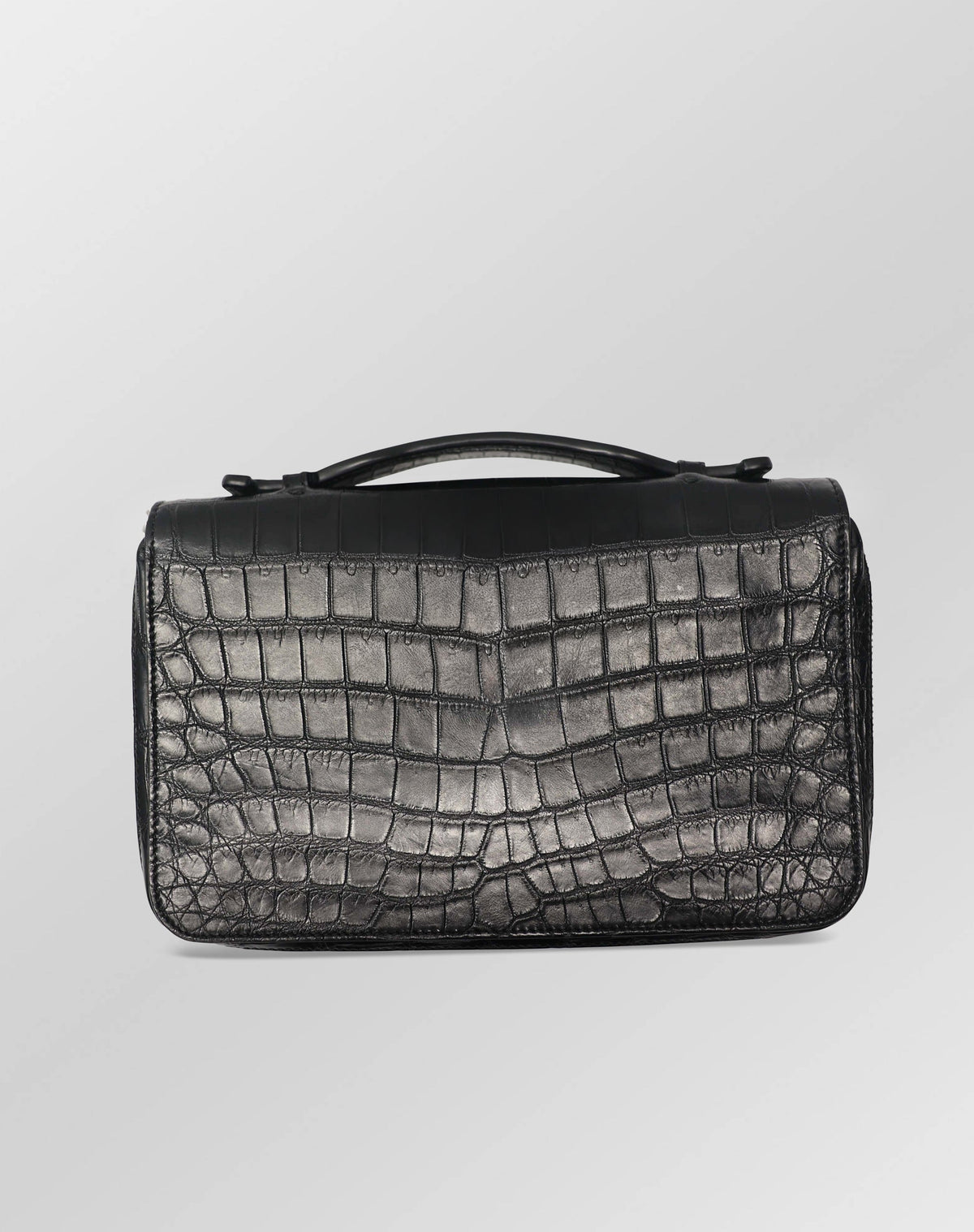 Stefano Ricci Crocodile Leather Clutch with Top Handle Travel Organizer